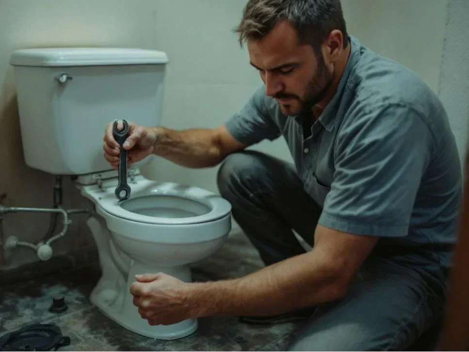 how to fix a wobbly toilet