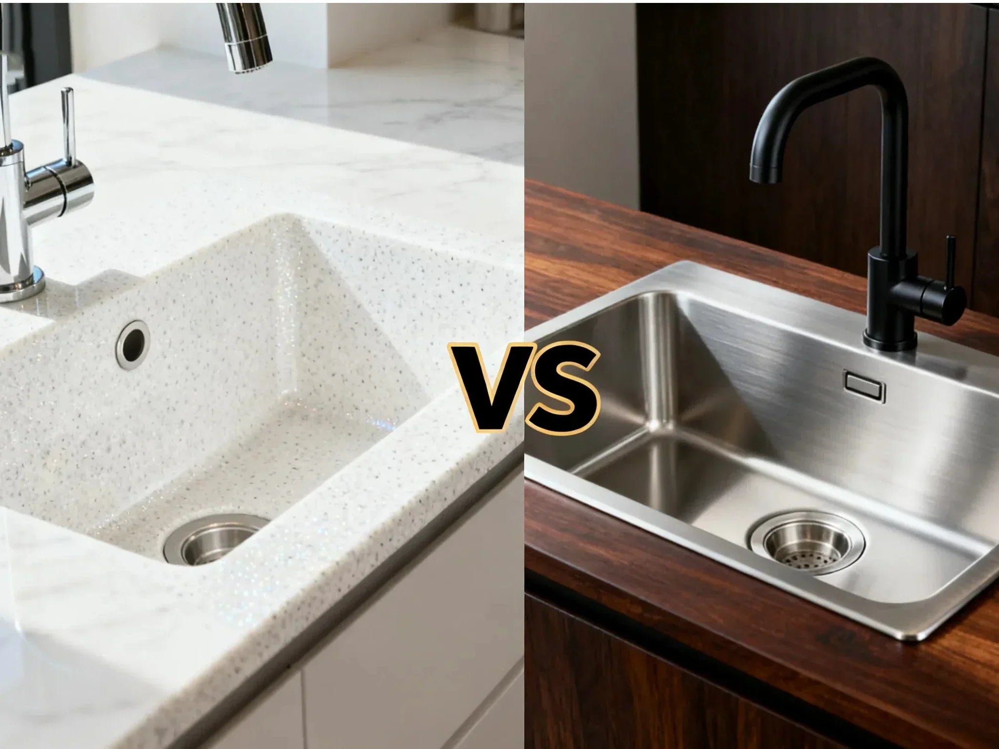 quartz vs stainless sink
