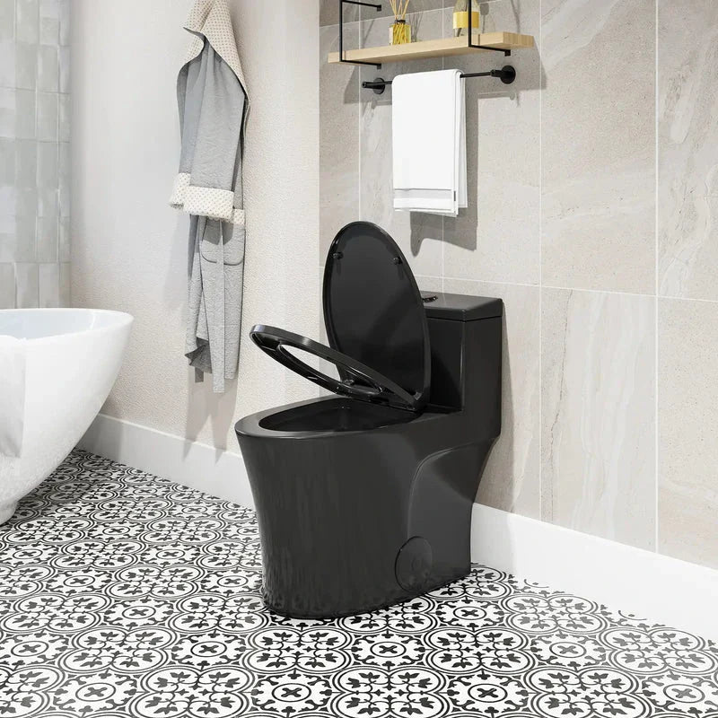 matte black one piece toilet