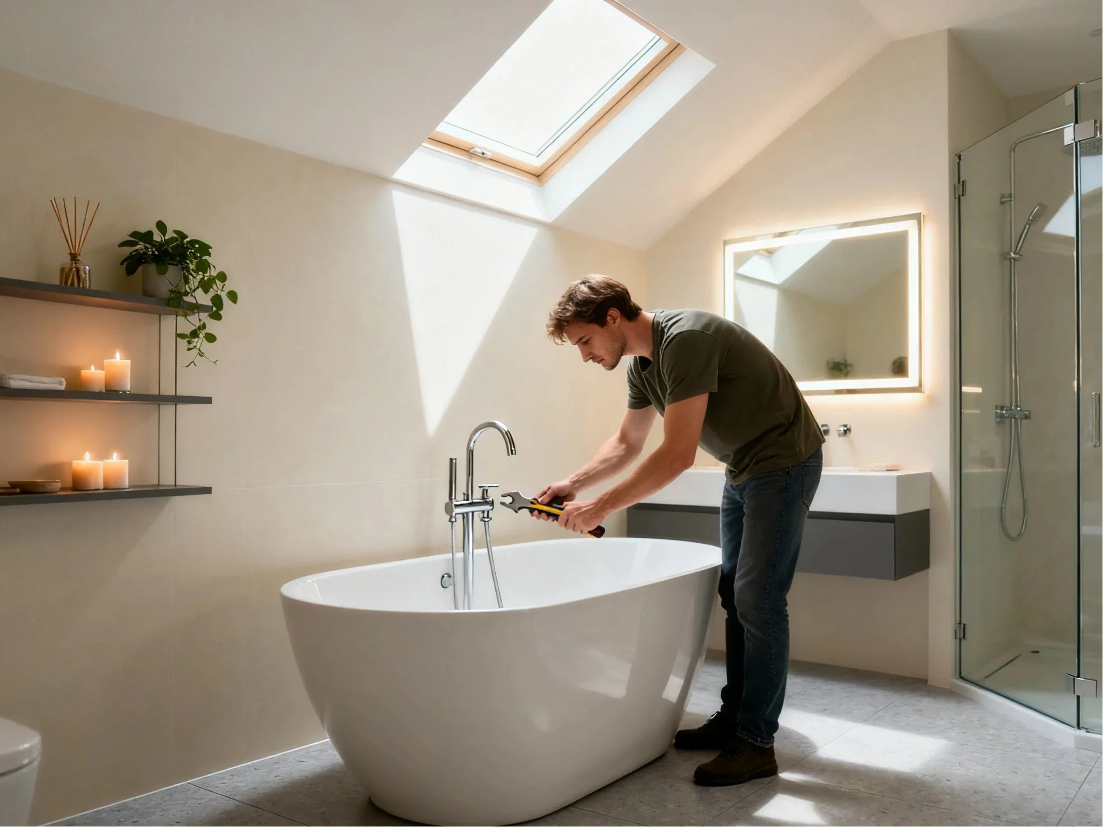 replacing a faucet in a bathtub