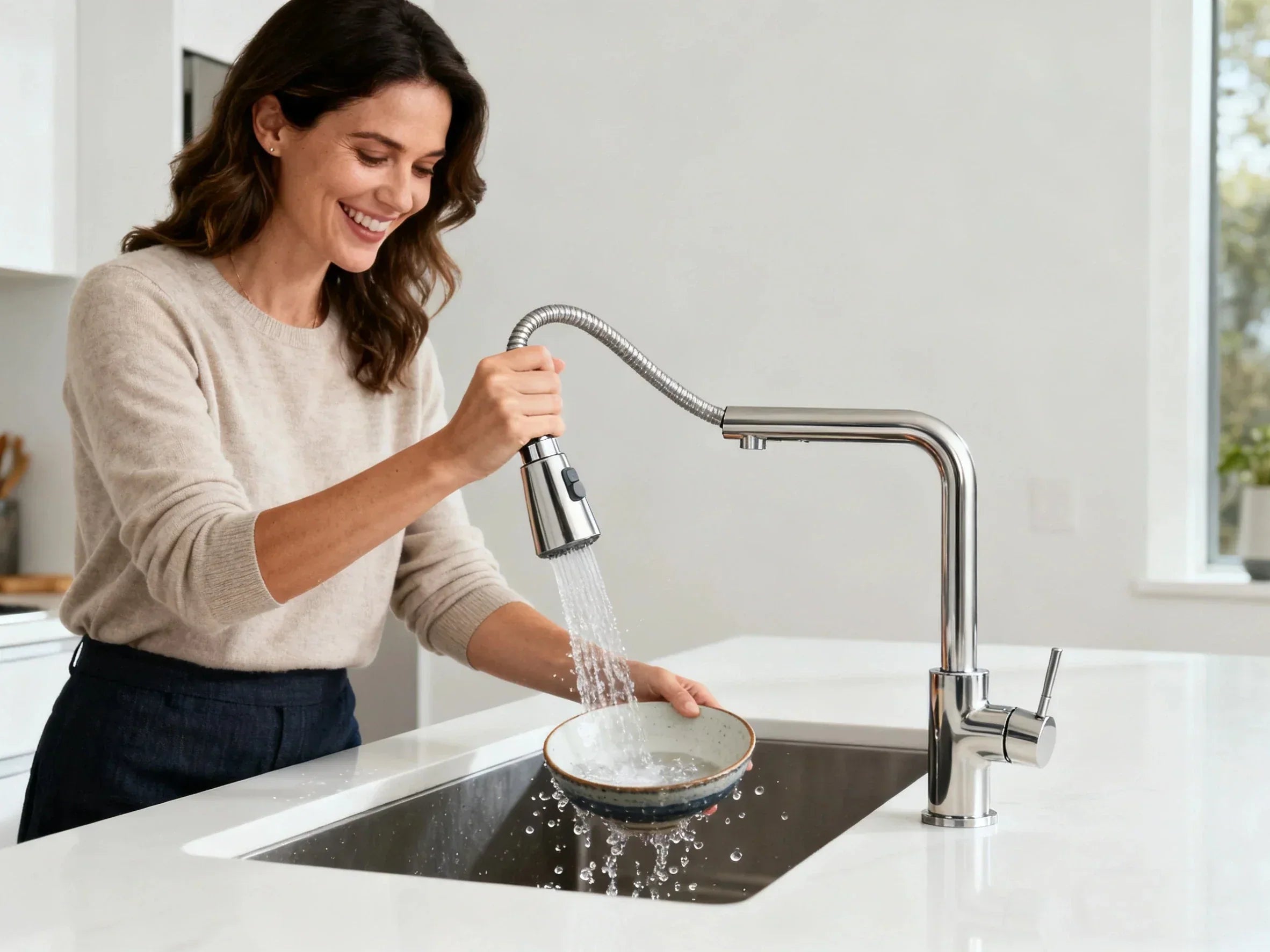 kitchen faucet with pull-out spray