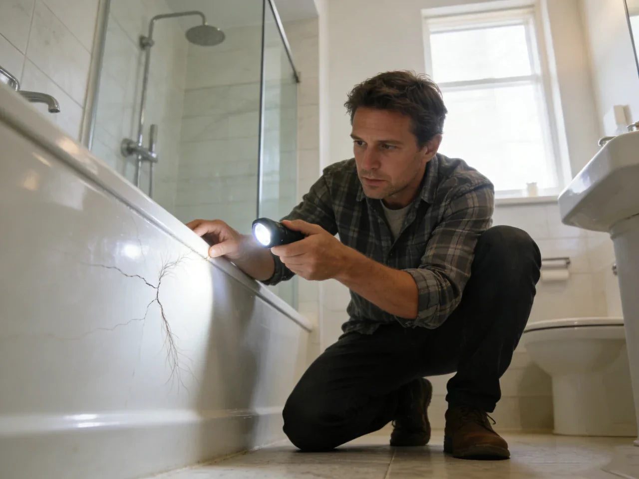 bathtub hairline crack