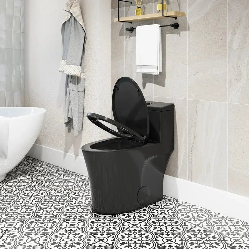 matte black one piece toilet