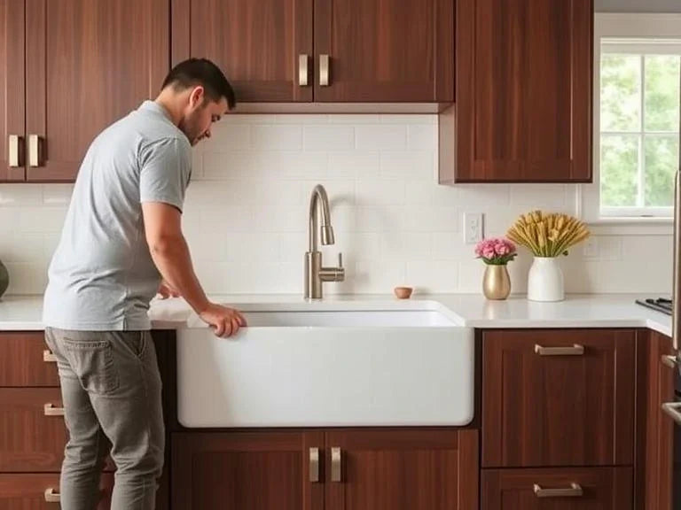 farmhouse sink installation