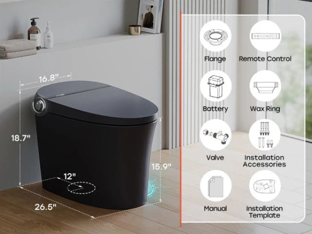 Stylish Upgrade: Black HOROW T36 Toilet for Modern Bathroom