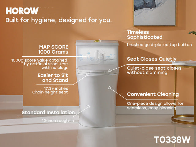 HOROW T0338W Review: Best Dual Flush Toilet for 12-Inch Rough-In Spaces
