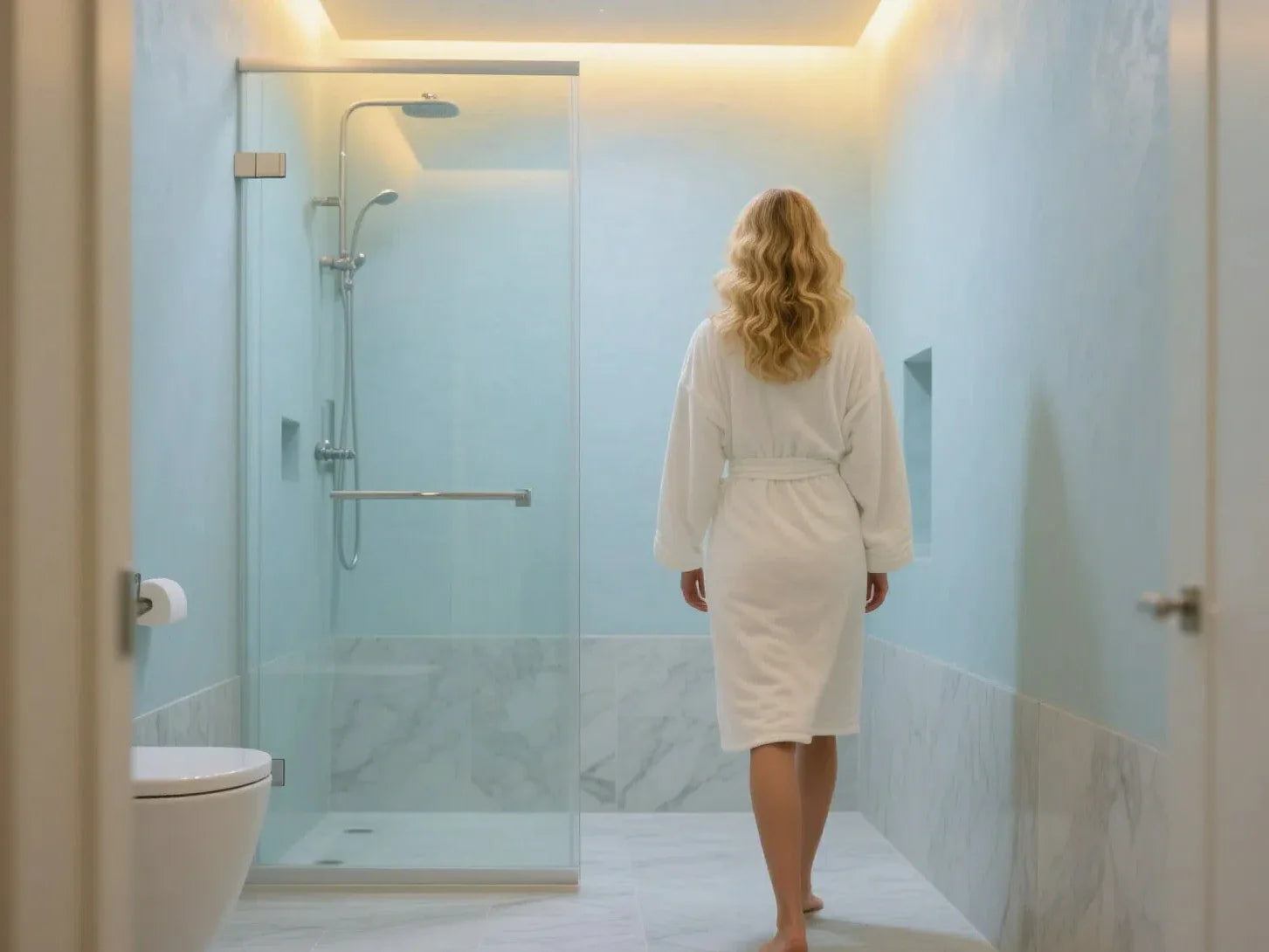 half glass shower door