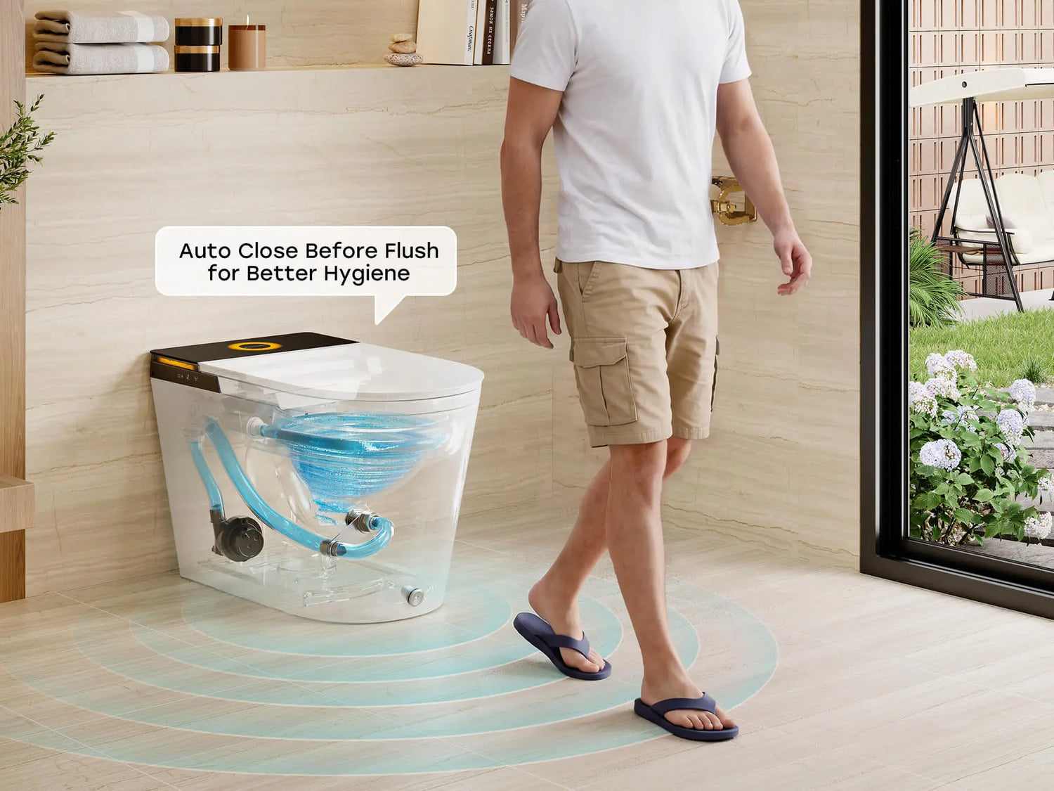 Bidet Toilet That Closes the Lid Before Automatically Flushing – HOROW X70