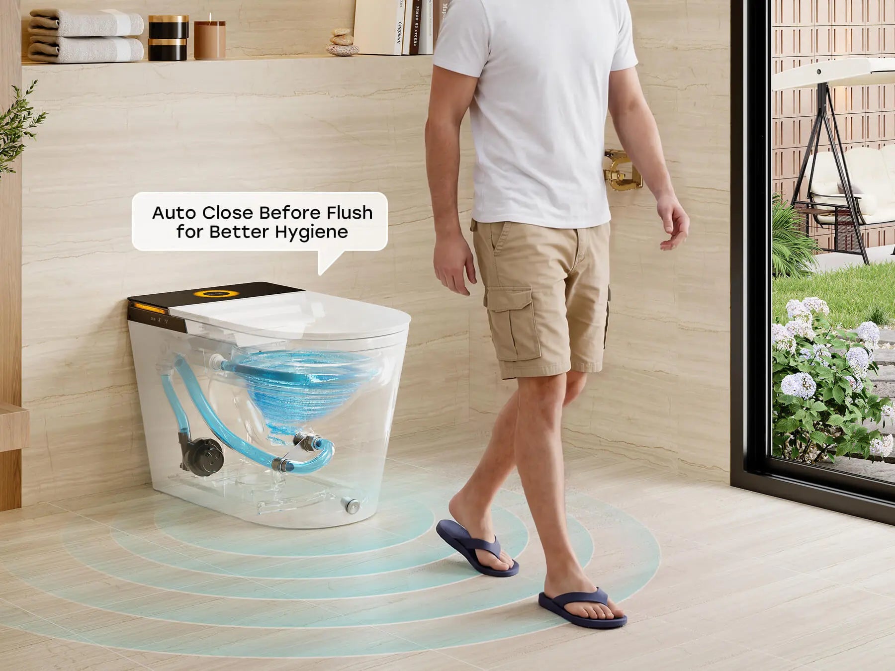 Bidet Toilet That Closes the Lid Before Automatically Flushing – HOROW X70