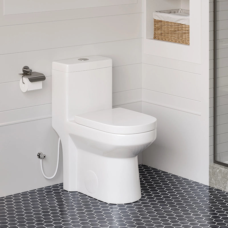 HOROW HWMT 8733 12 Inch Small Toilet One Piece Dual Flush Toilet Model 8733N