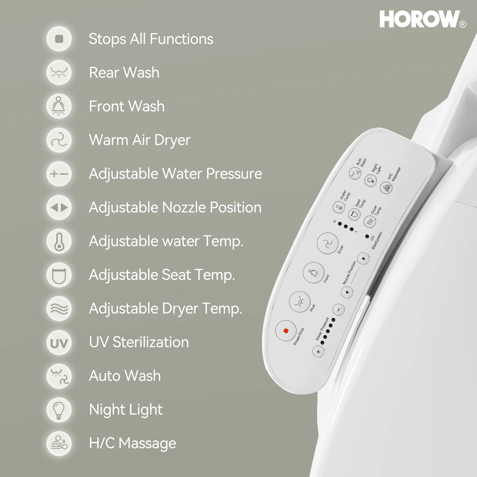 Elongated Toilet Seat with Bidet and Heated Model B0403