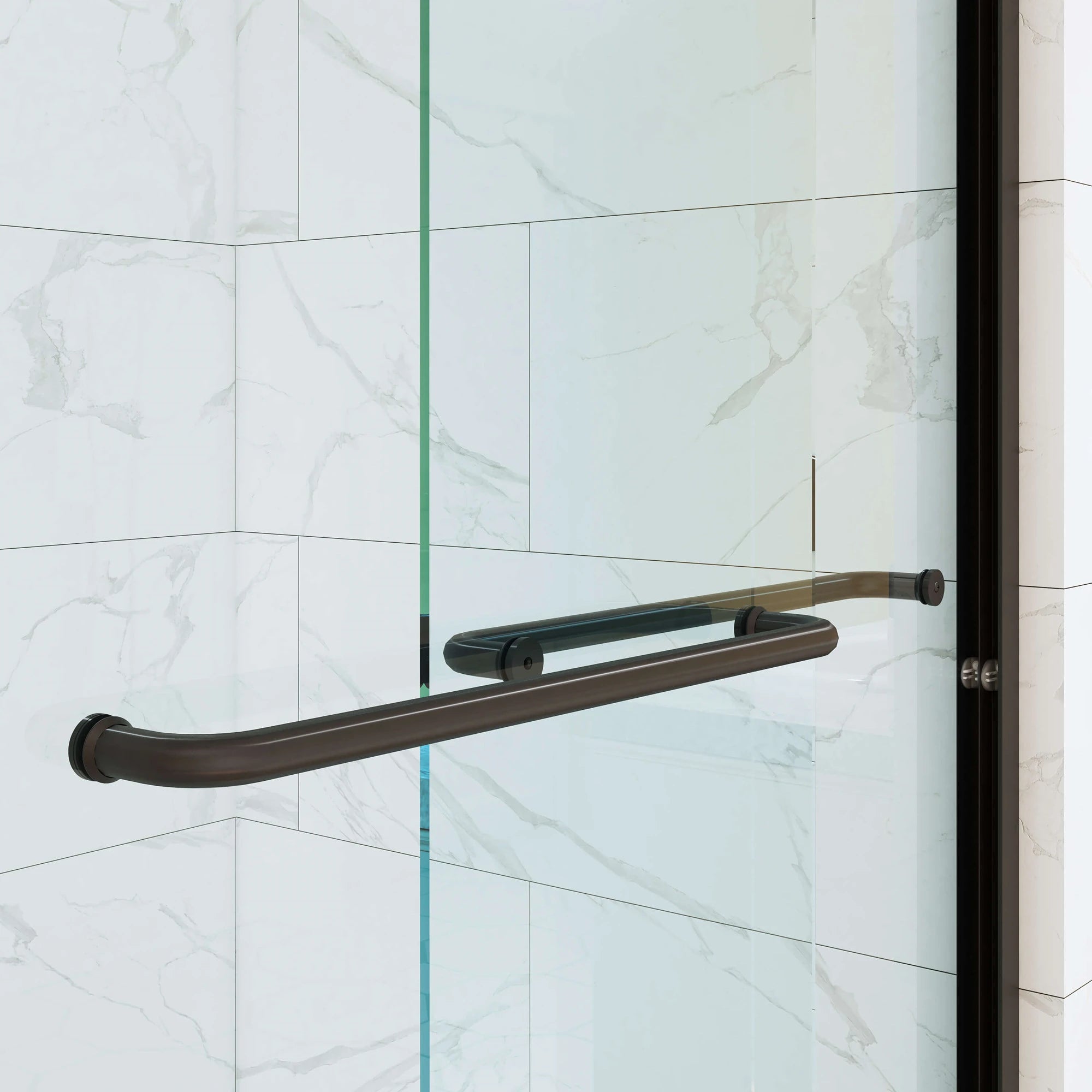 HOROW Frameless Sliding Shower Door 60 Inch Matte Black Shower Door Model BE6076-MB