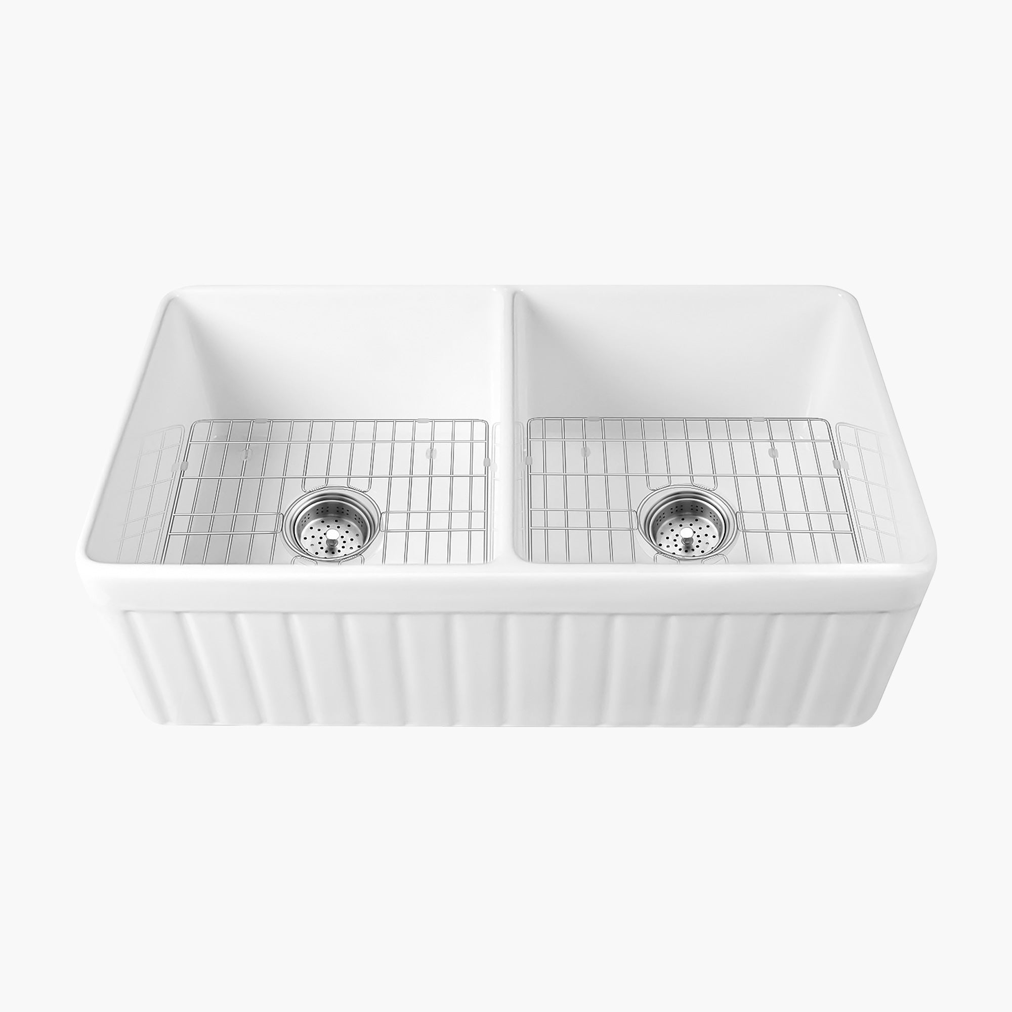 HOROW Farmhouse Kitchen Sink Reversible Double Bowl Model HR-DS0118W