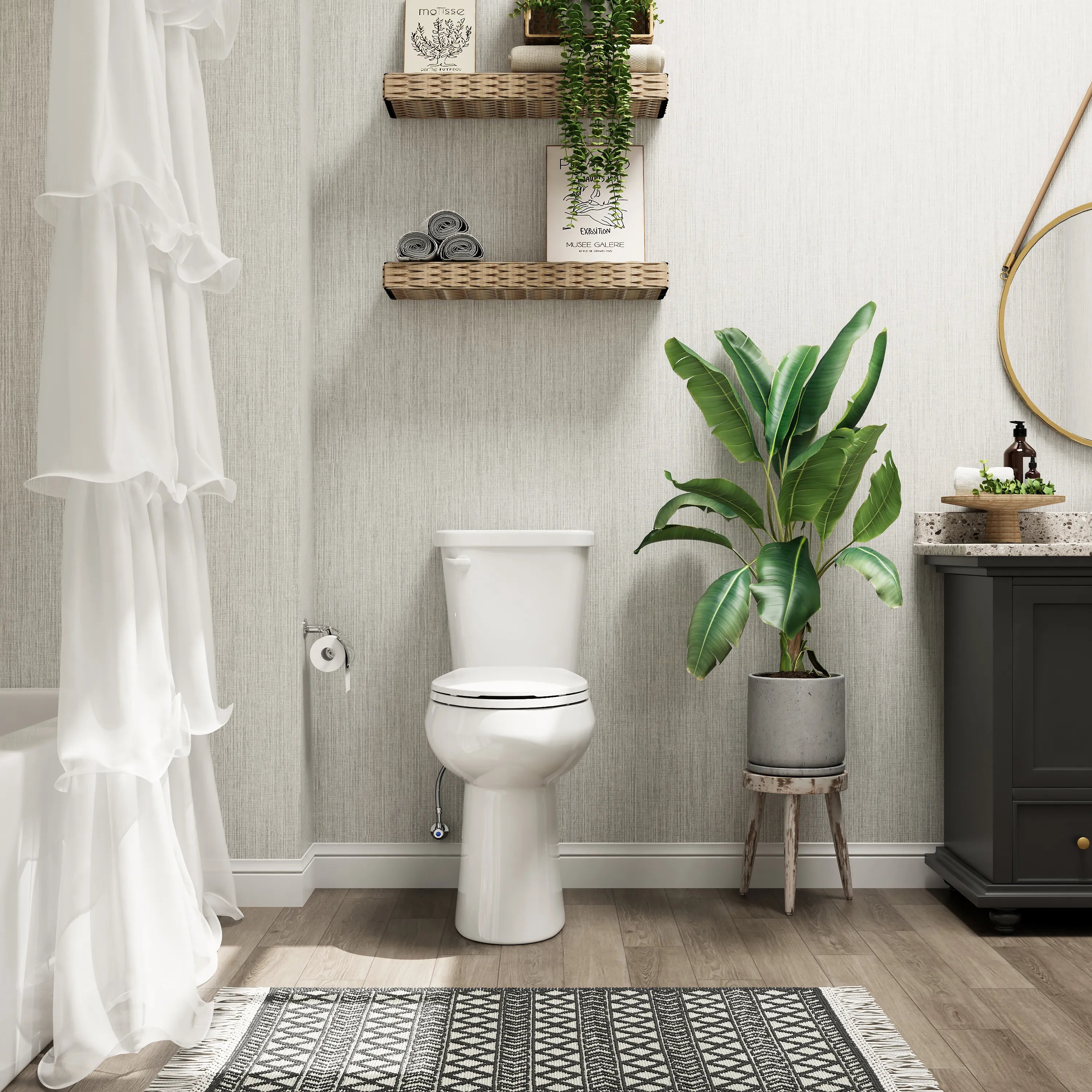 HOROW HWTT-E03S 2-Piece Toilet with 21" Comfort Height & Soft Close Seat
