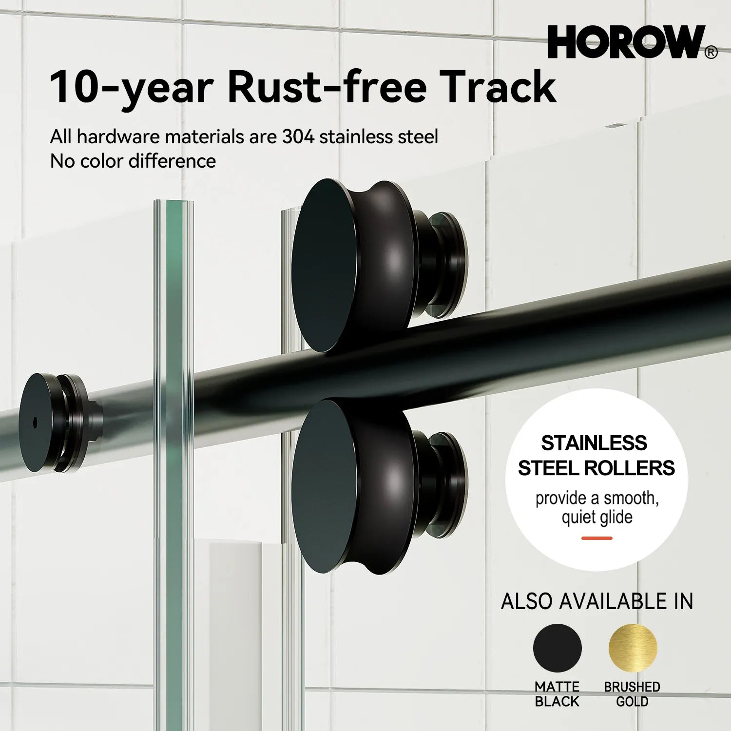 Black Sliding Shower Door 1200mm 8mm Glass Sliding Frameless Model MI6076-MB