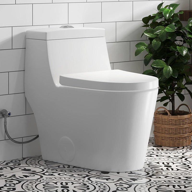 HOROW Compact Elongated Toilet One Piece Dual Flush 1.1 OR 1.6 GPF Toilet Model T0280W