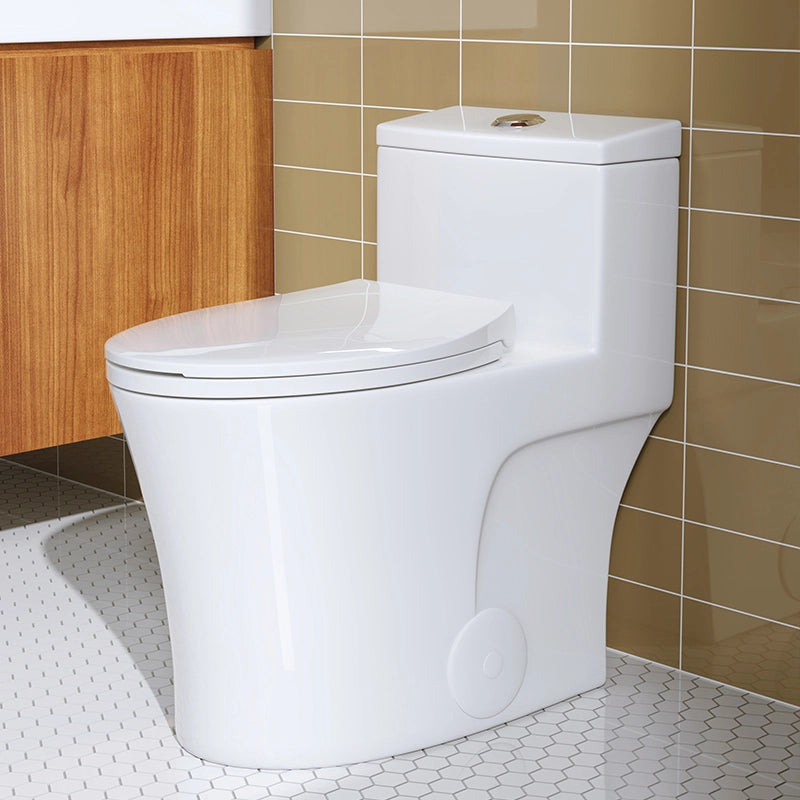 HOROW T0338W Elongated One Piece Toilet ADA Toilet Height 17.3 Inch