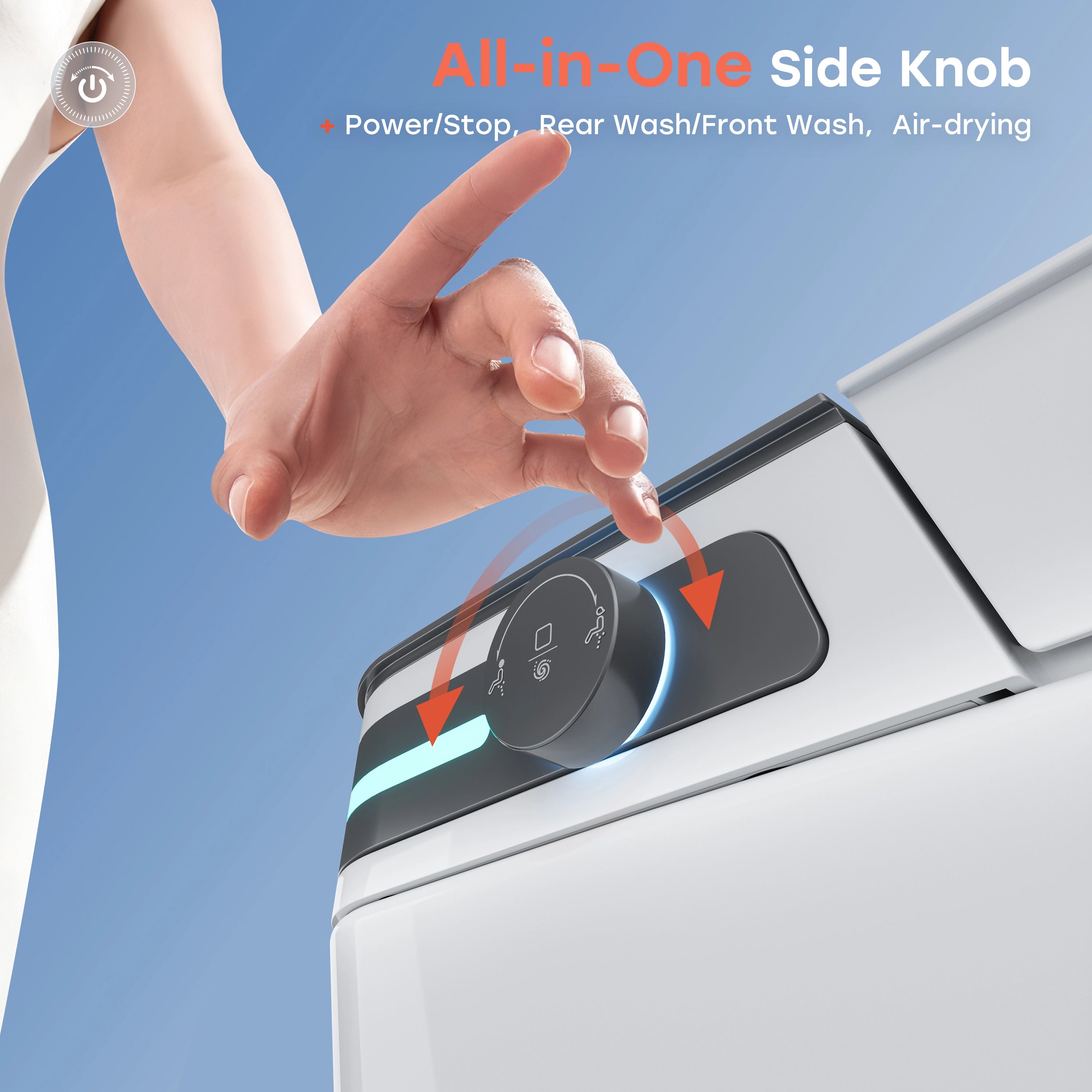 10 Inch Rough In Toilet with Bidet and Dryer for Power Outage Model T37D