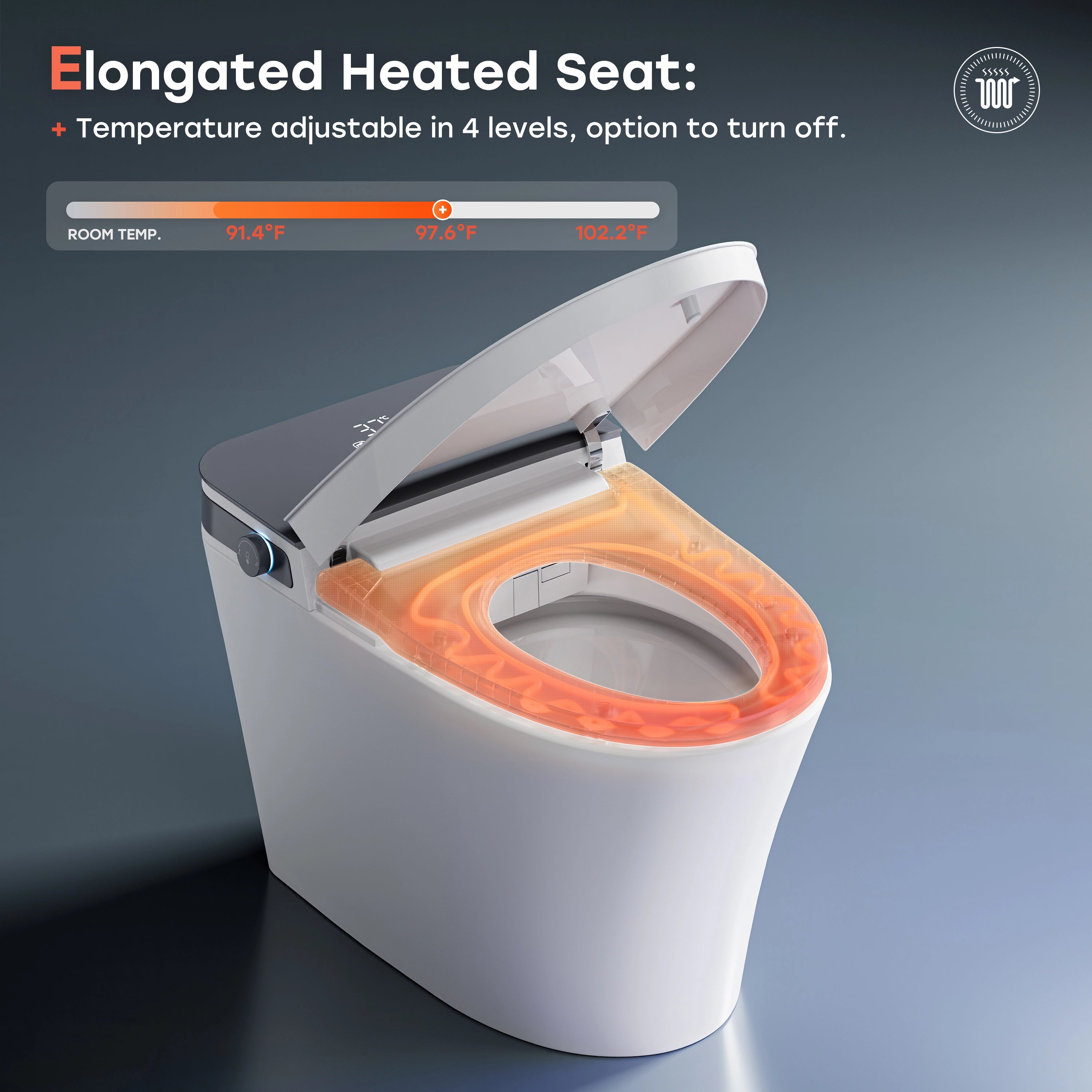 10 Inch Rough In Toilet with Bidet and Dryer for Power Outage Model T37D