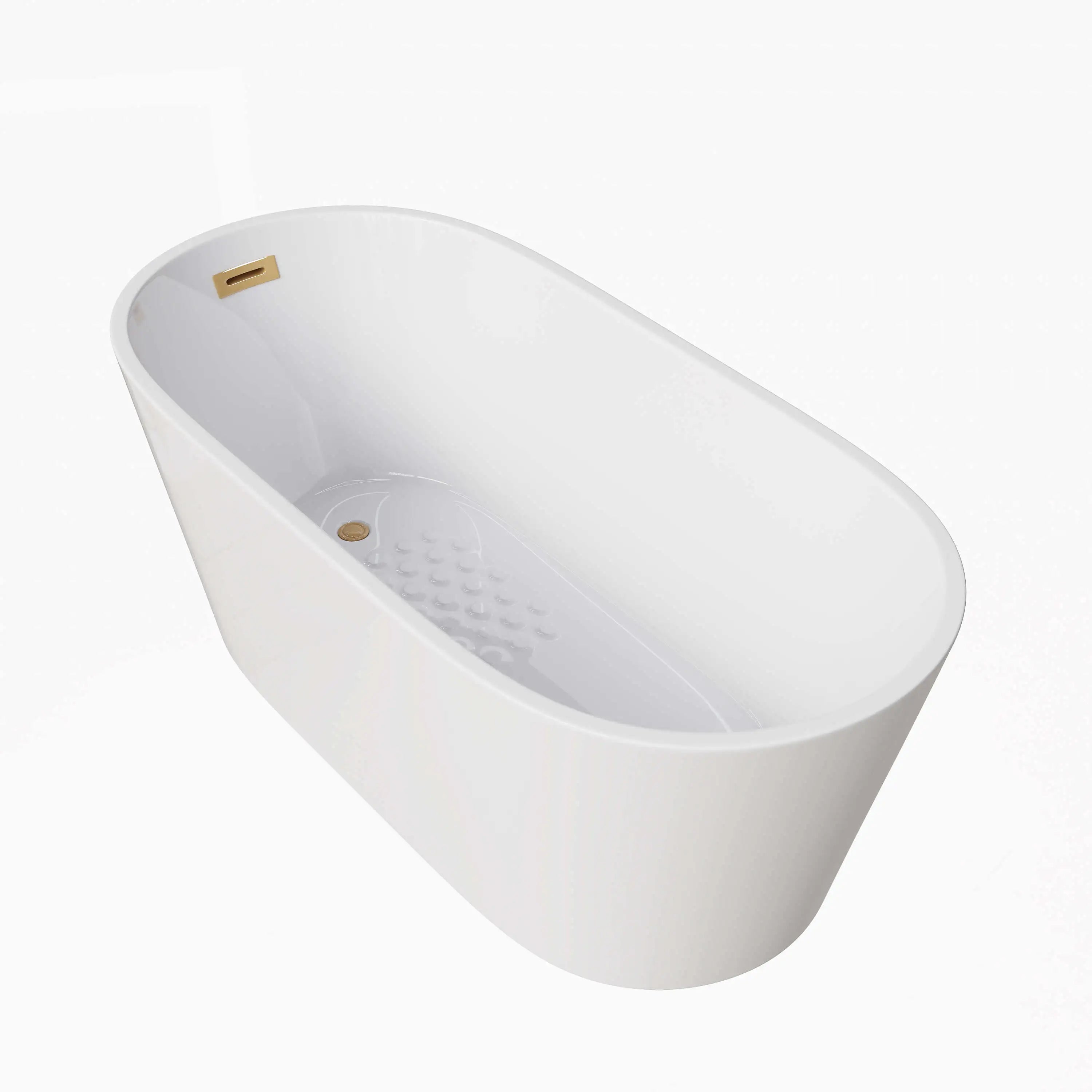 HOROW 59 Inch Acrylic Free Standing Bathtub Deep Soaking Bathtub Model TU59-SG