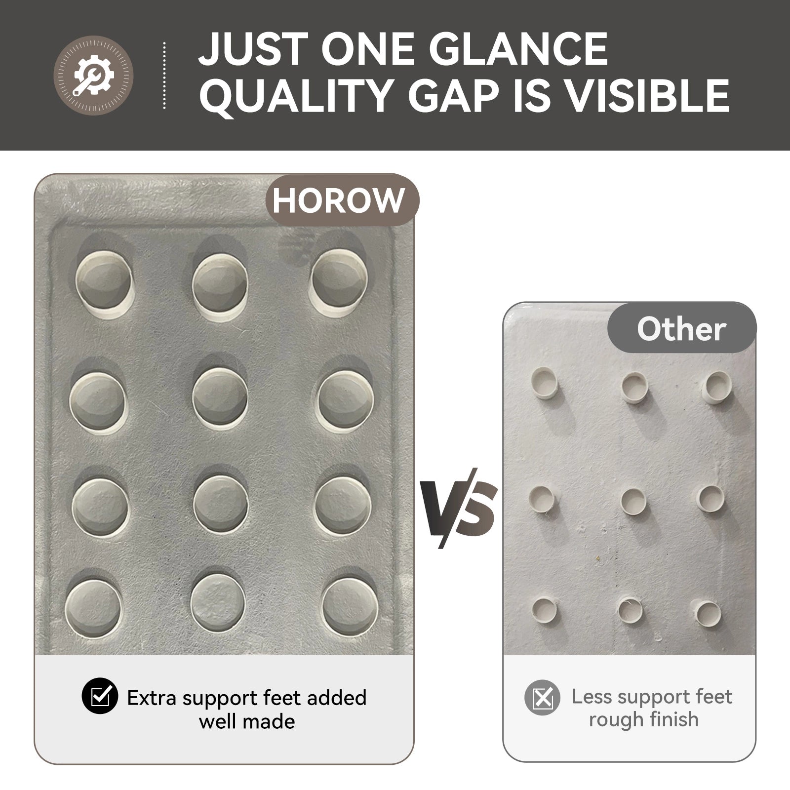 HOROW 60 Inch Acrylic Shower Base with Left Drain BS6030-MB-L