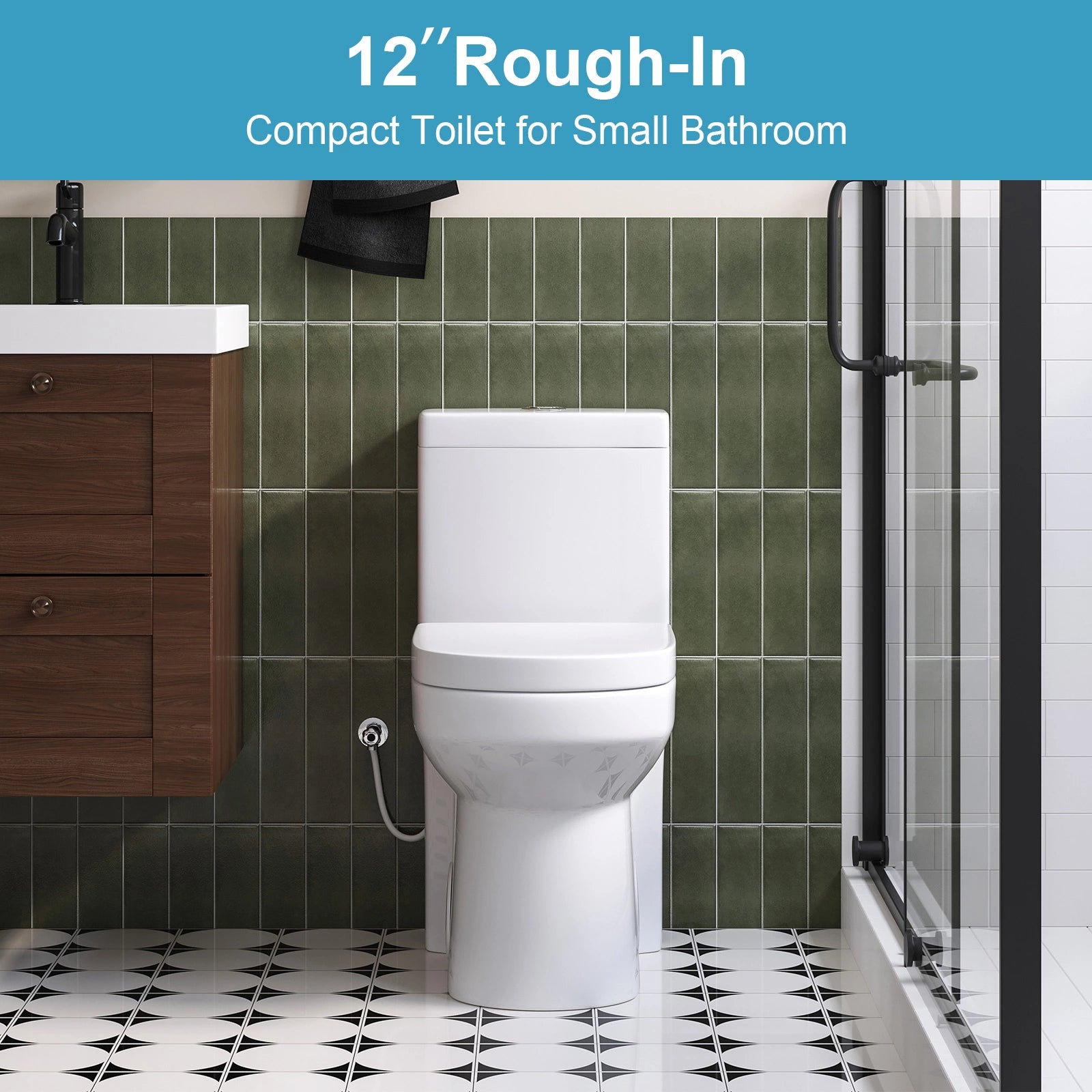 HOROW Compact Toilet For Small Bathroom Dual Flush Toilet Model 8733U