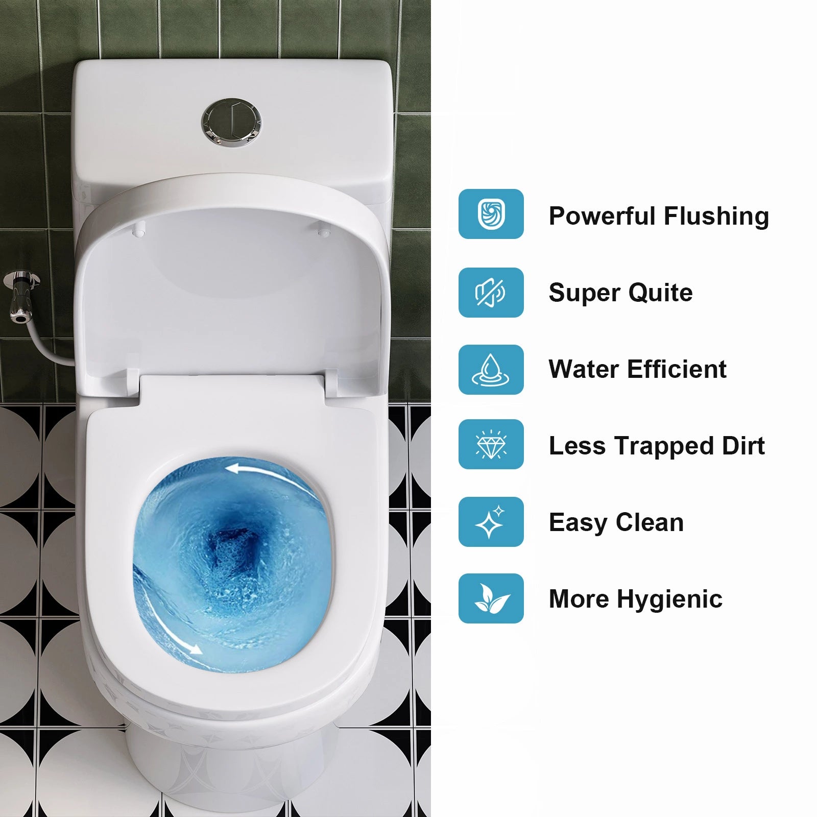 HOROW Compact Toilet For Small Bathroom Dual Flush Toilet Model 8733U