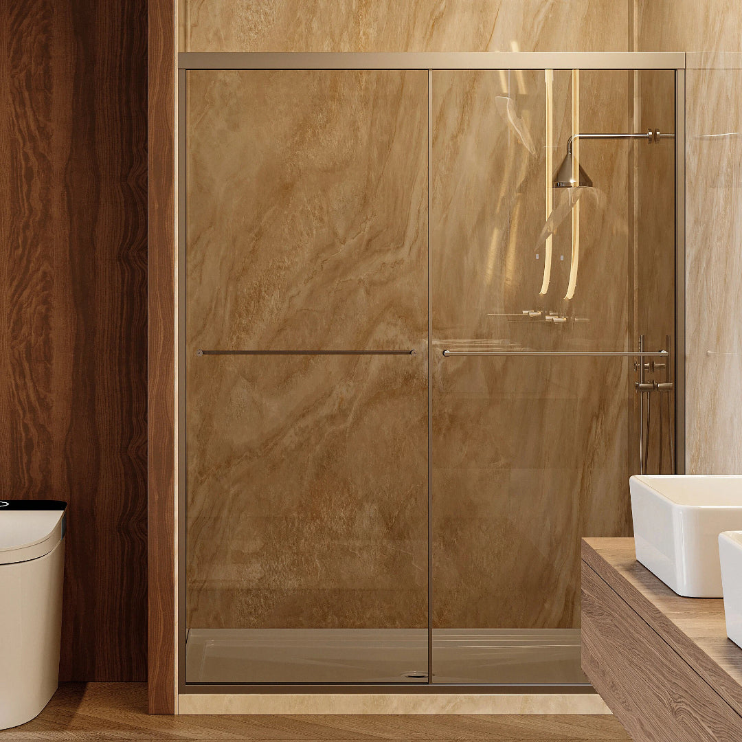 HOROW Brushed Nickel Shower Door with Ultra Narrow Model K2-BN