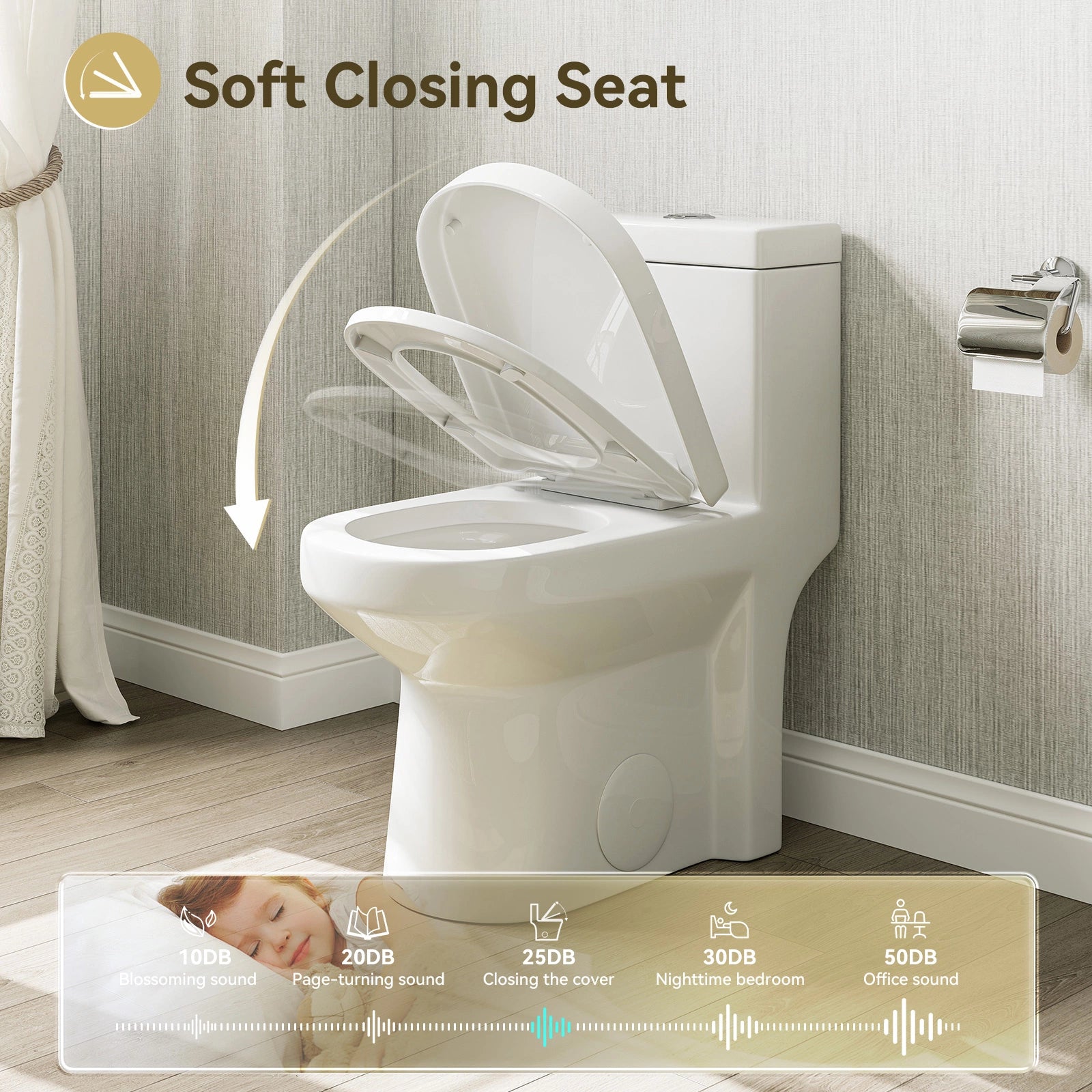 HOROW Small Toilet 1.28 GPF 10 Inch Rough In Toilet Model 8733-10