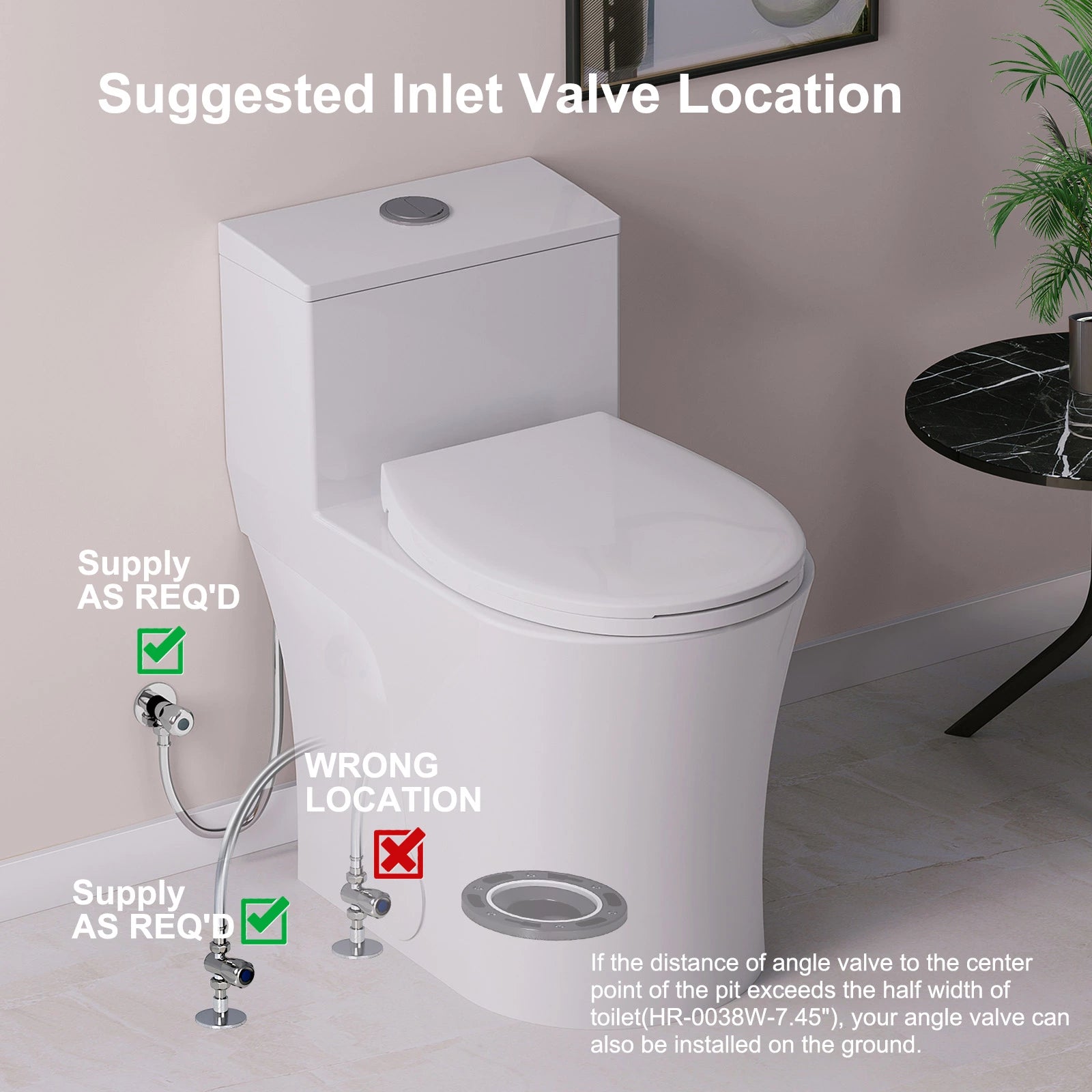 HOROW 10 Inch Rough Toilet Bowl Elongated One Piece Toilet Model T0338W-10