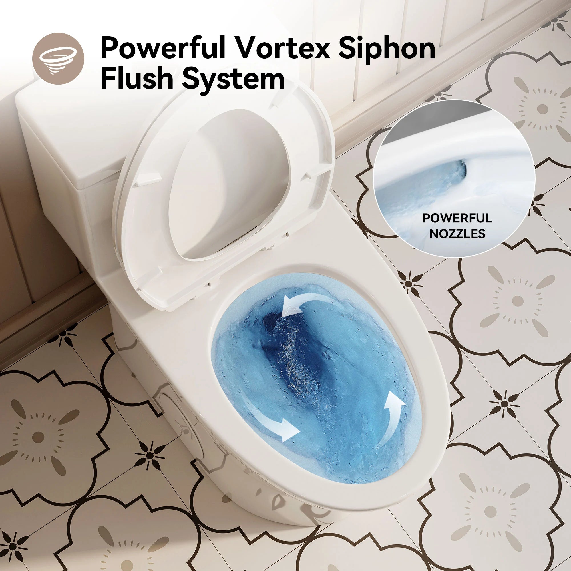 HOROW HR-T0357W One-Piece Toilet – 19" ADA Chair Height Dual Flush