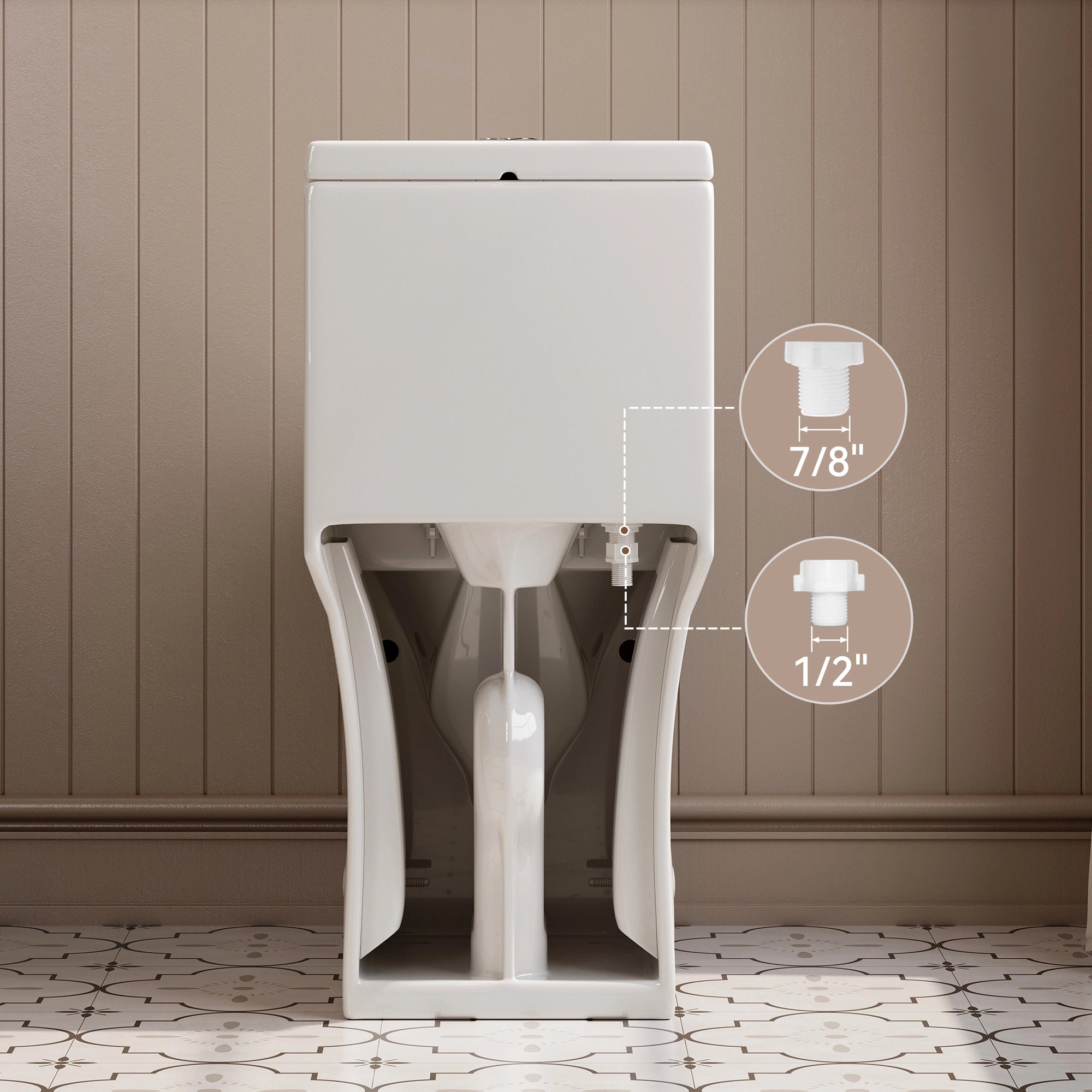 HOROW HR-T0357W One-Piece Toilet – 19" ADA Chair Height Dual Flush