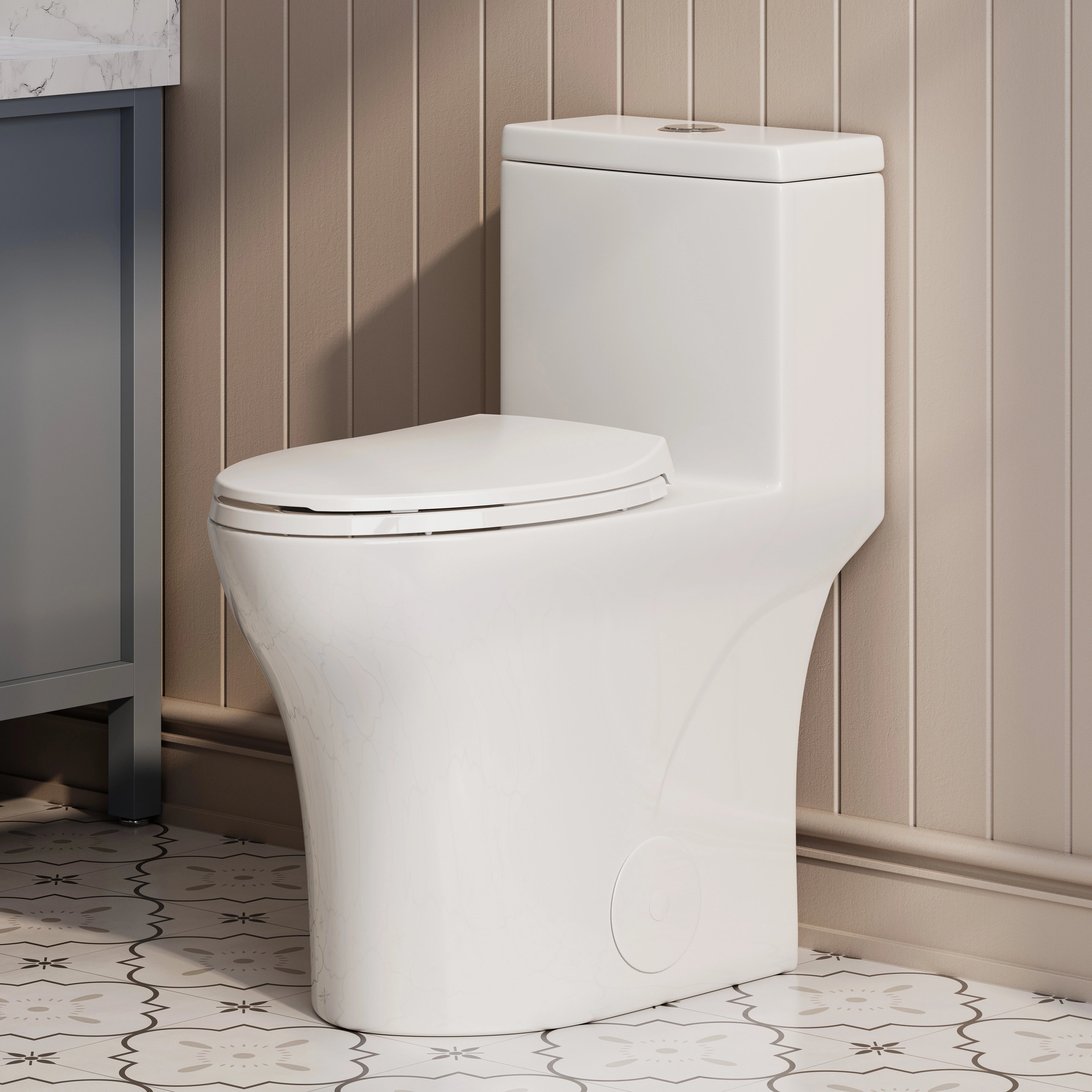 HOROW HR-T0357W One-Piece Toilet – 19" ADA Chair Height Dual Flush