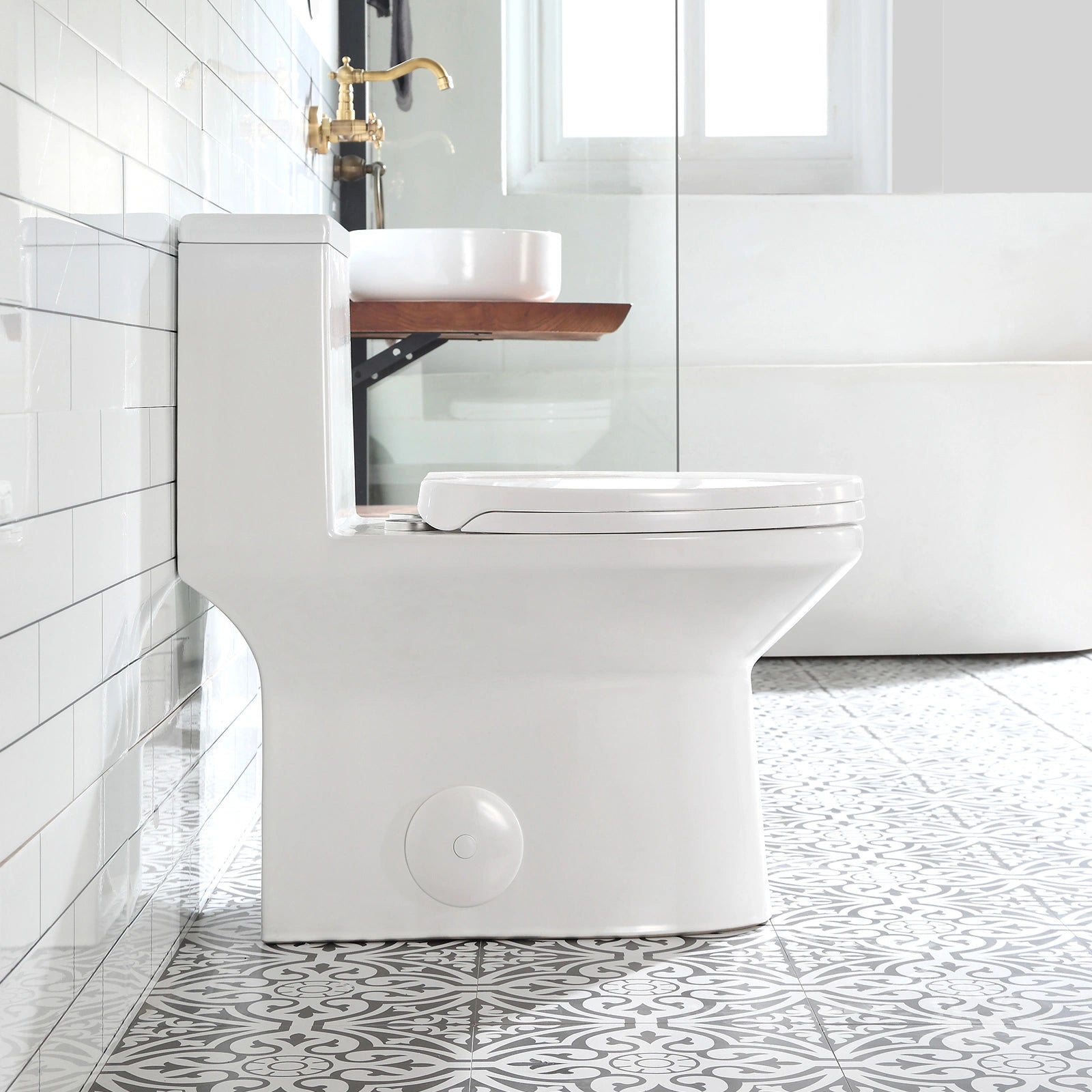 HOROW Best Floor Mounted Elongated Seat One Piece Toilet Model HWMT138