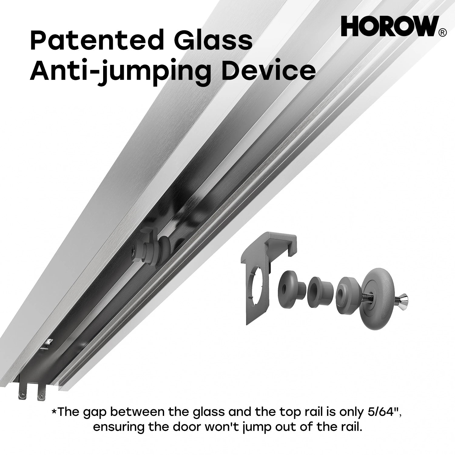 HOROW Brushed Nickel Shower Door with Ultra Narrow Model K2-BN