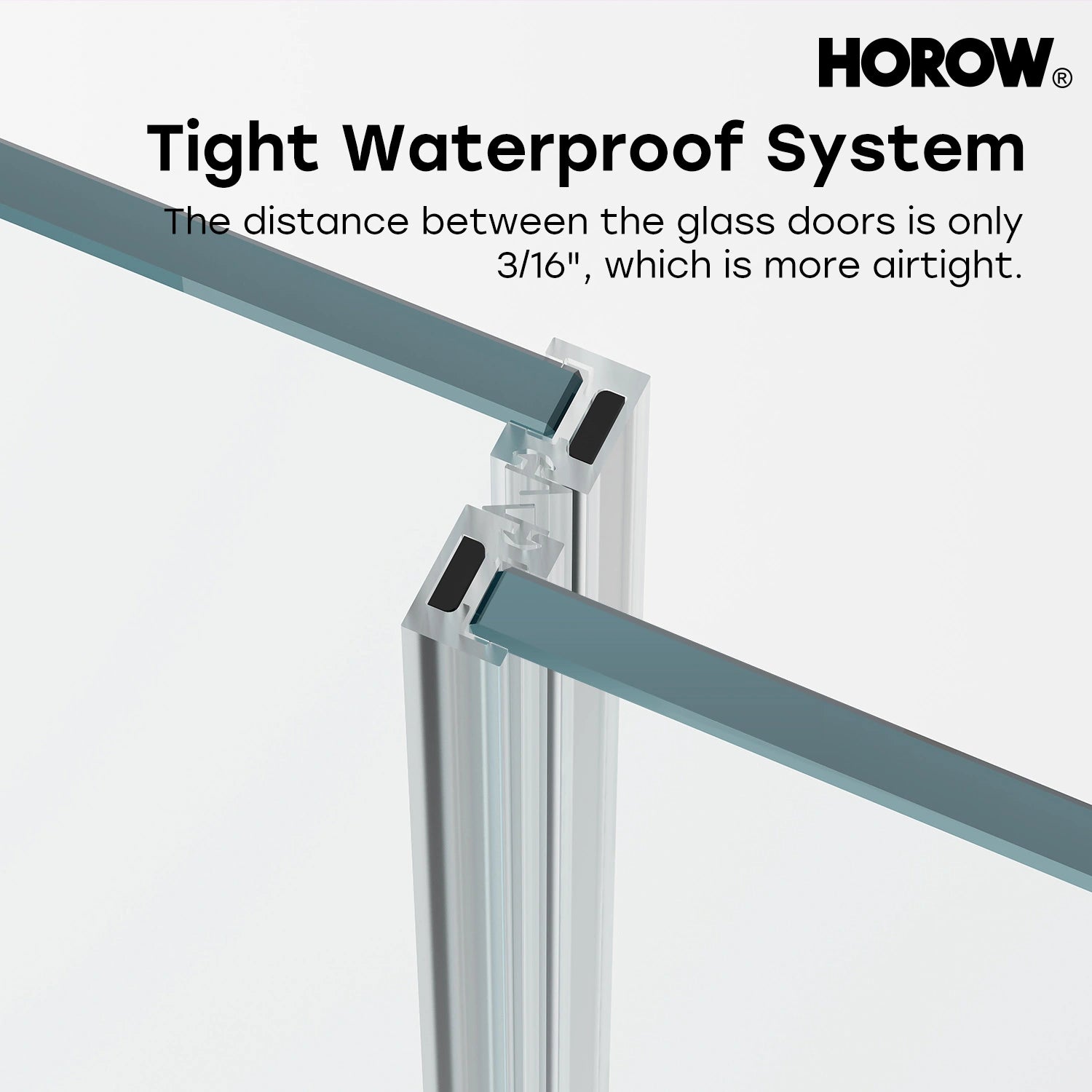 HOROW Brushed Nickel Shower Door with Ultra Narrow Model K2-BN
