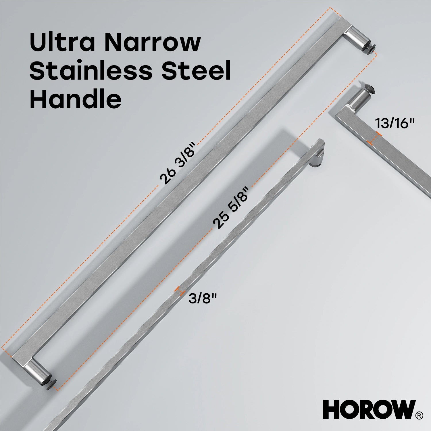 HOROW Brushed Nickel Shower Door with Ultra Narrow Model K2-BN