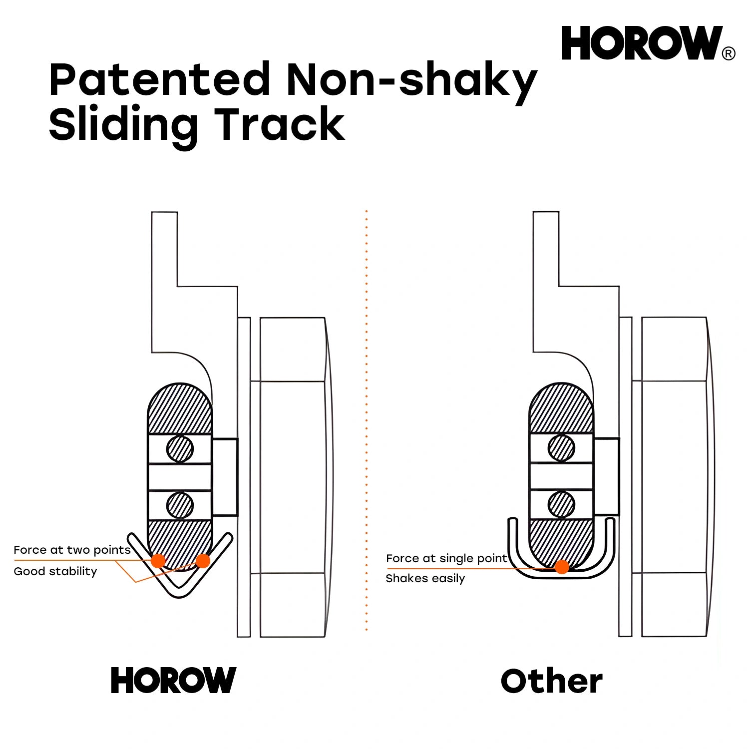 HOROW Brushed Nickel Shower Door with Ultra Narrow Model K2-BN