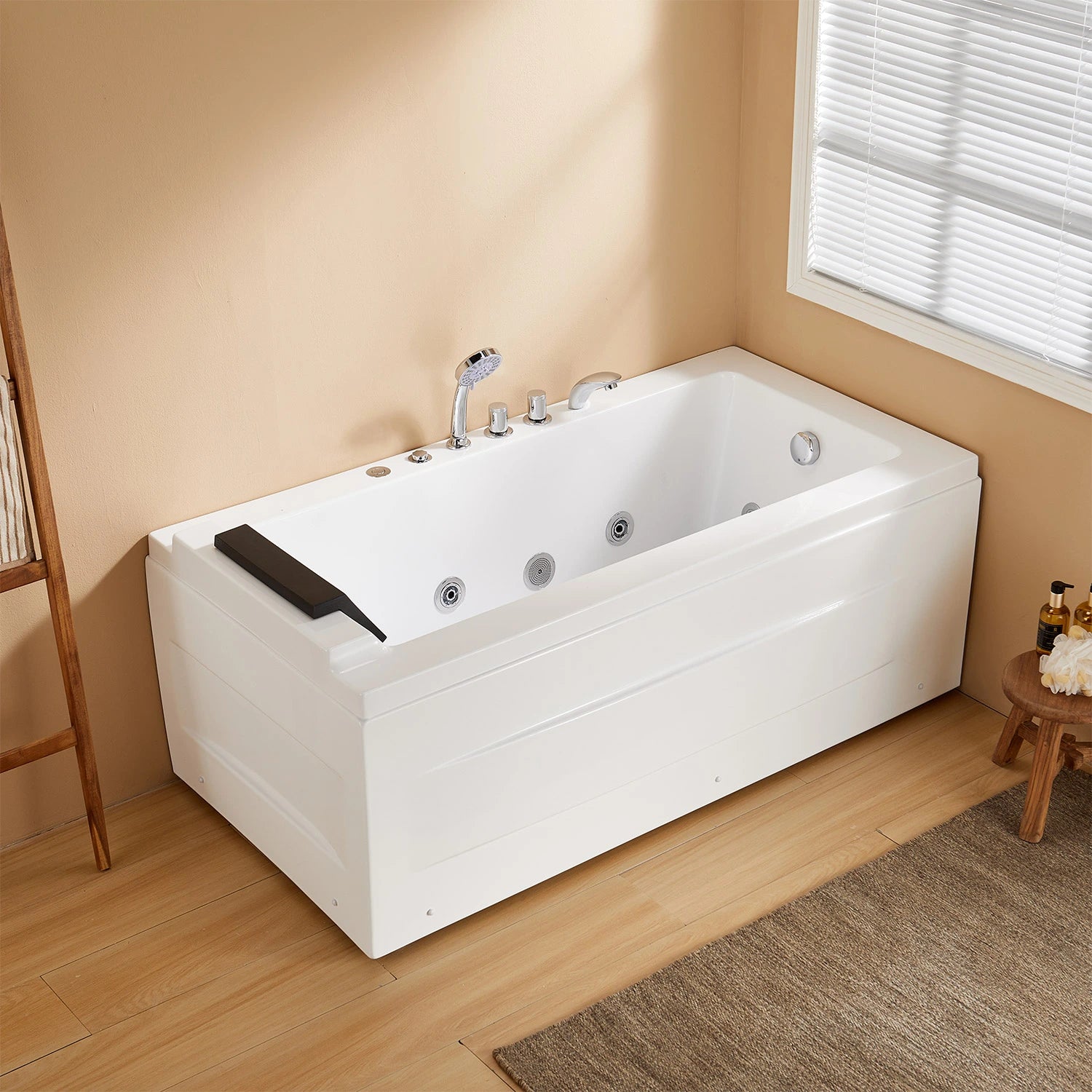 HOROW M59-R 59" Acrylic Massage Bathtub with Right Drain