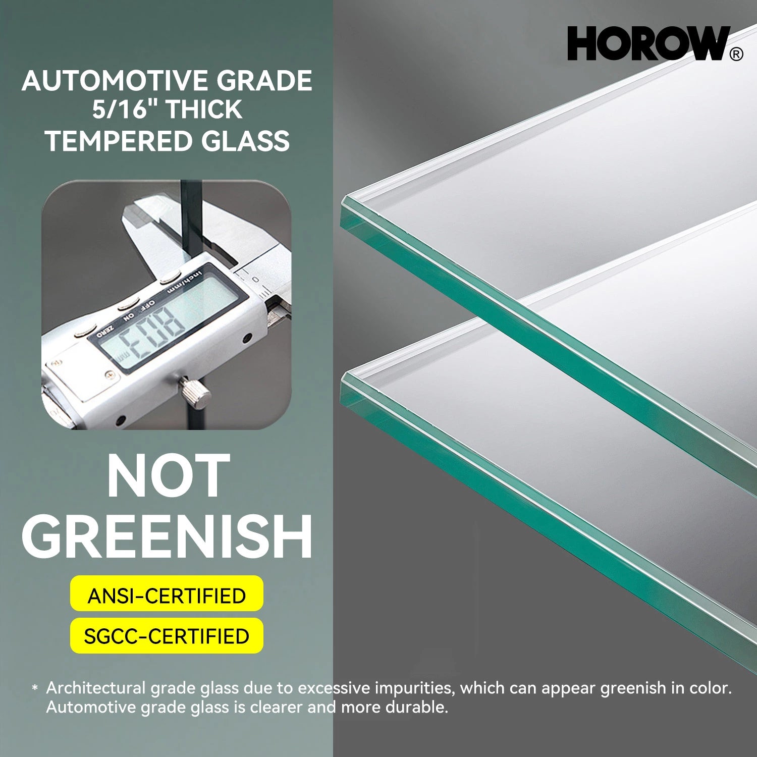 HOROW MI6076-BN 60" Frameless Glass Shower Door in Brushed Nickel