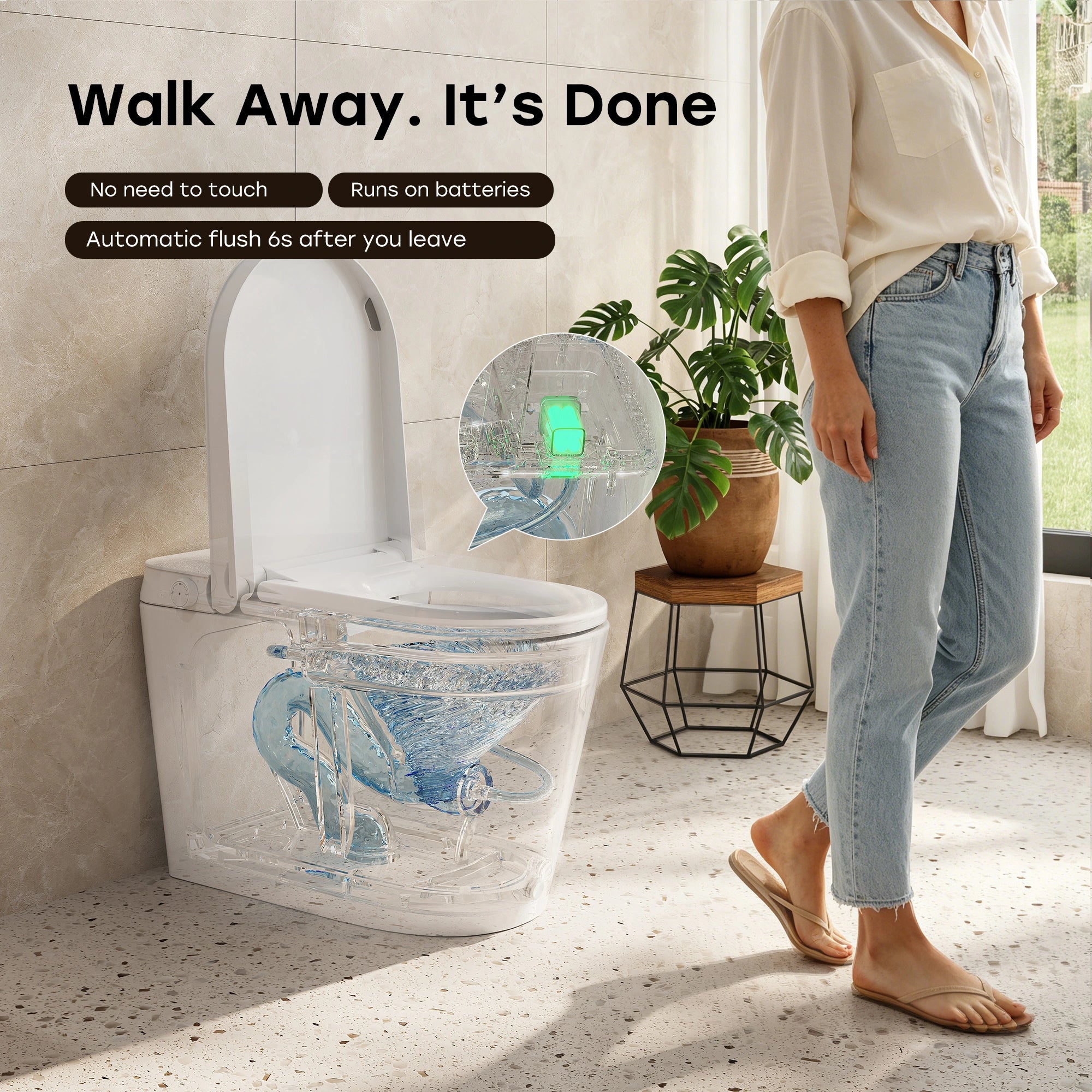 HOROW N30 Tankless Bidet Toilet with Non-Electric ADA Seat