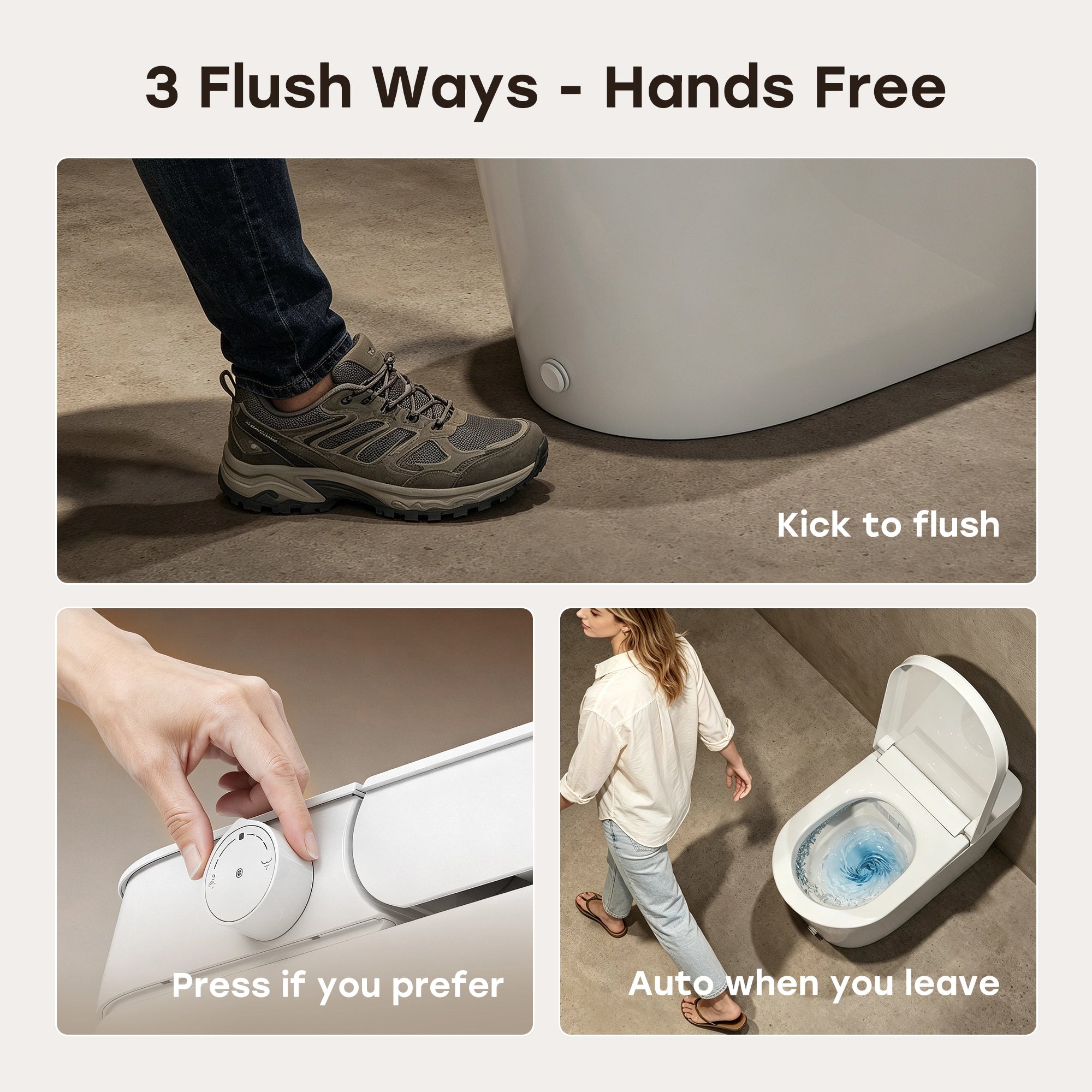 HOROW N30 Tankless Bidet Toilet with Non-Electric ADA Seat
