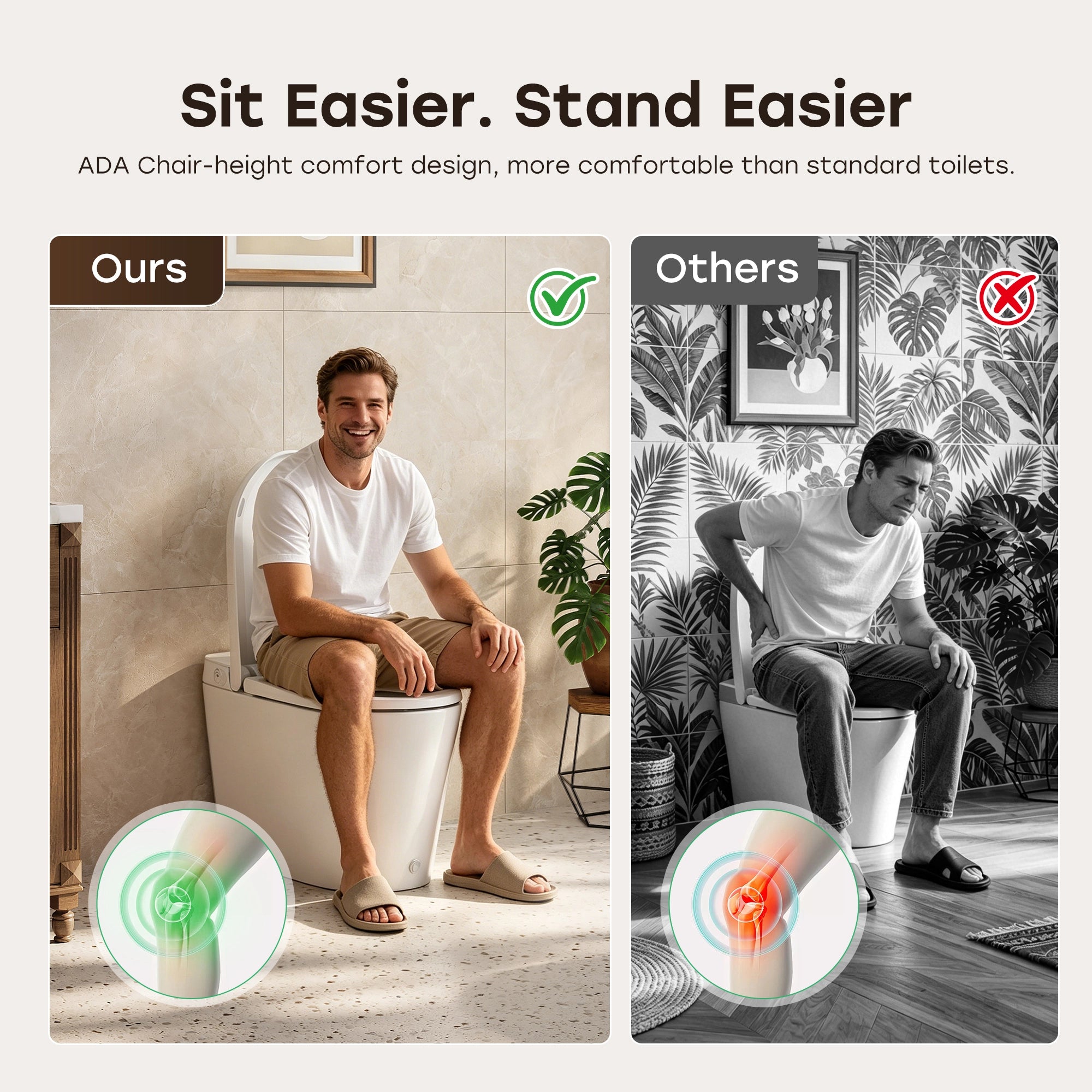 HOROW N30 Tankless Bidet Toilet with Non-Electric ADA Seat