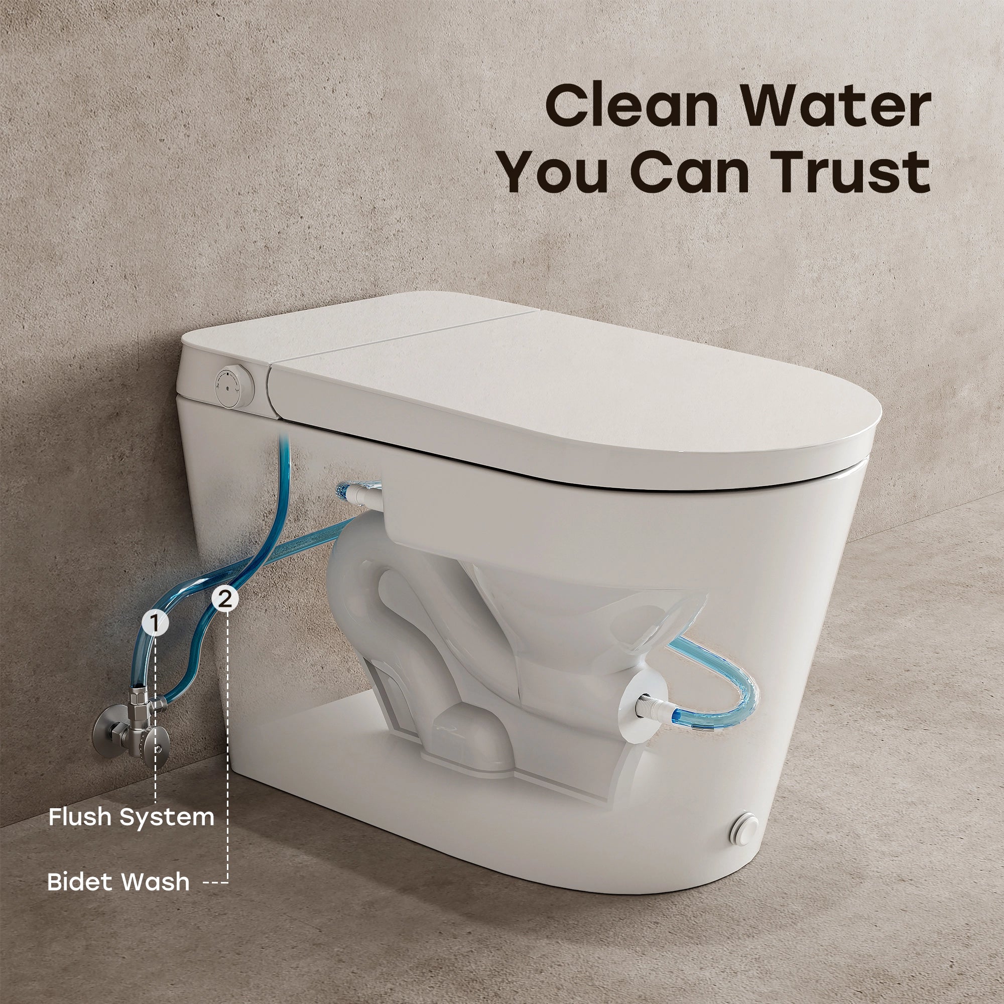HOROW N30 Tankless Bidet Toilet with Non-Electric ADA Seat