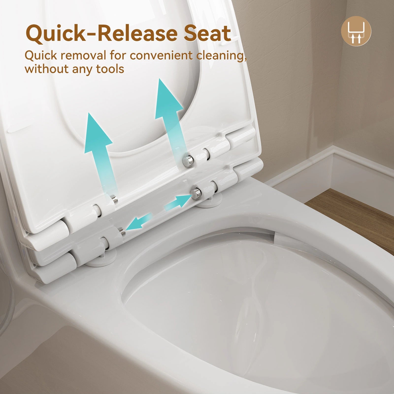 HOROW Compact Elongated Toilet One Piece Dual Flush 1.1 OR 1.6 GPF Toilet Model T0280W