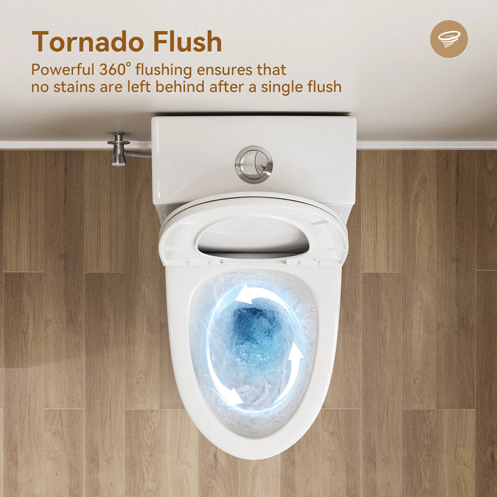HOROW Compact Elongated Toilet One Piece Dual Flush 1.1 OR 1.6 GPF Toilet Model T0280W