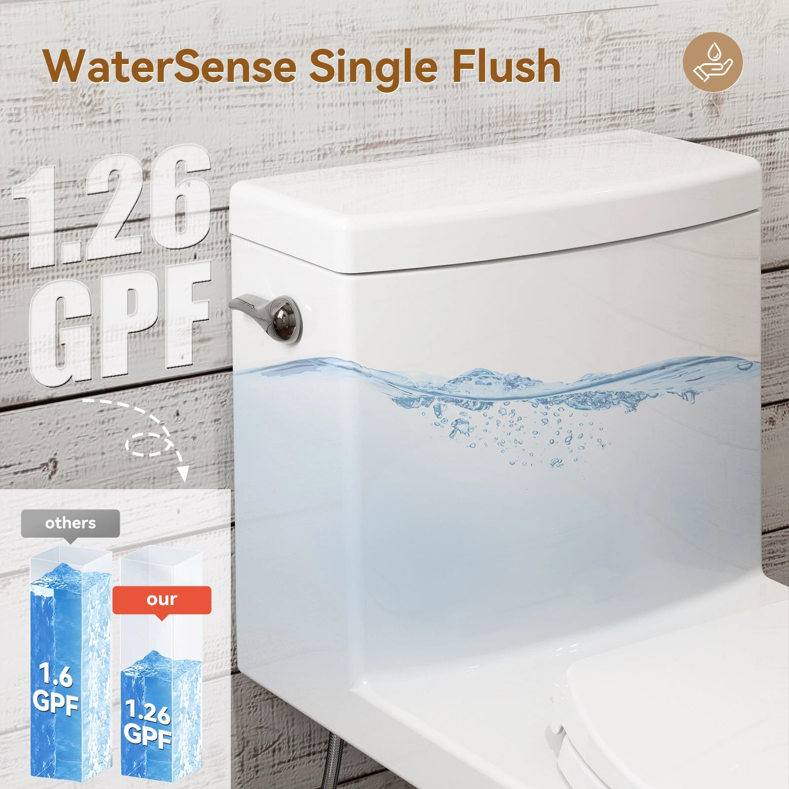 Single Flush Toilet with ADA Seat Height for 12 Inch Rough In Model T0352W