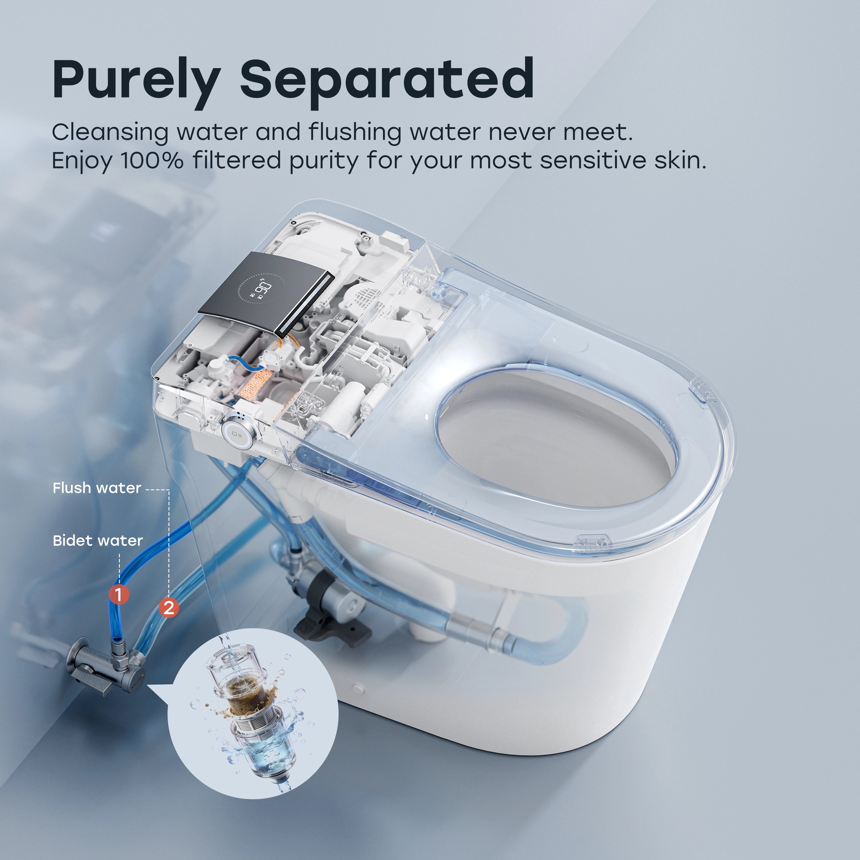 HOROW T39 Smart Toilet with Built-In Tank & Pump, ADA Dual Flush