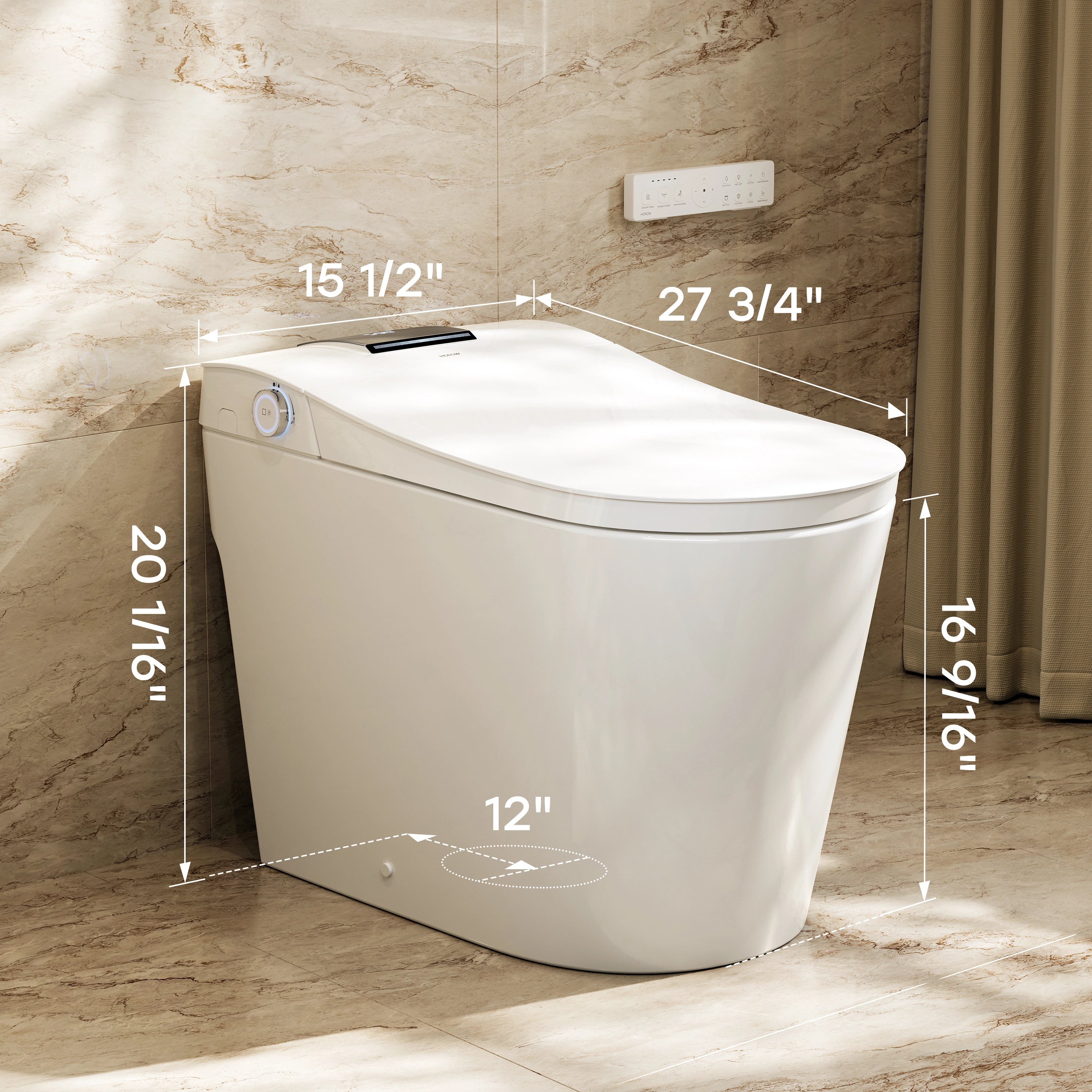 HOROW T39 Smart Toilet with Built-In Tank & Pump, ADA Dual Flush