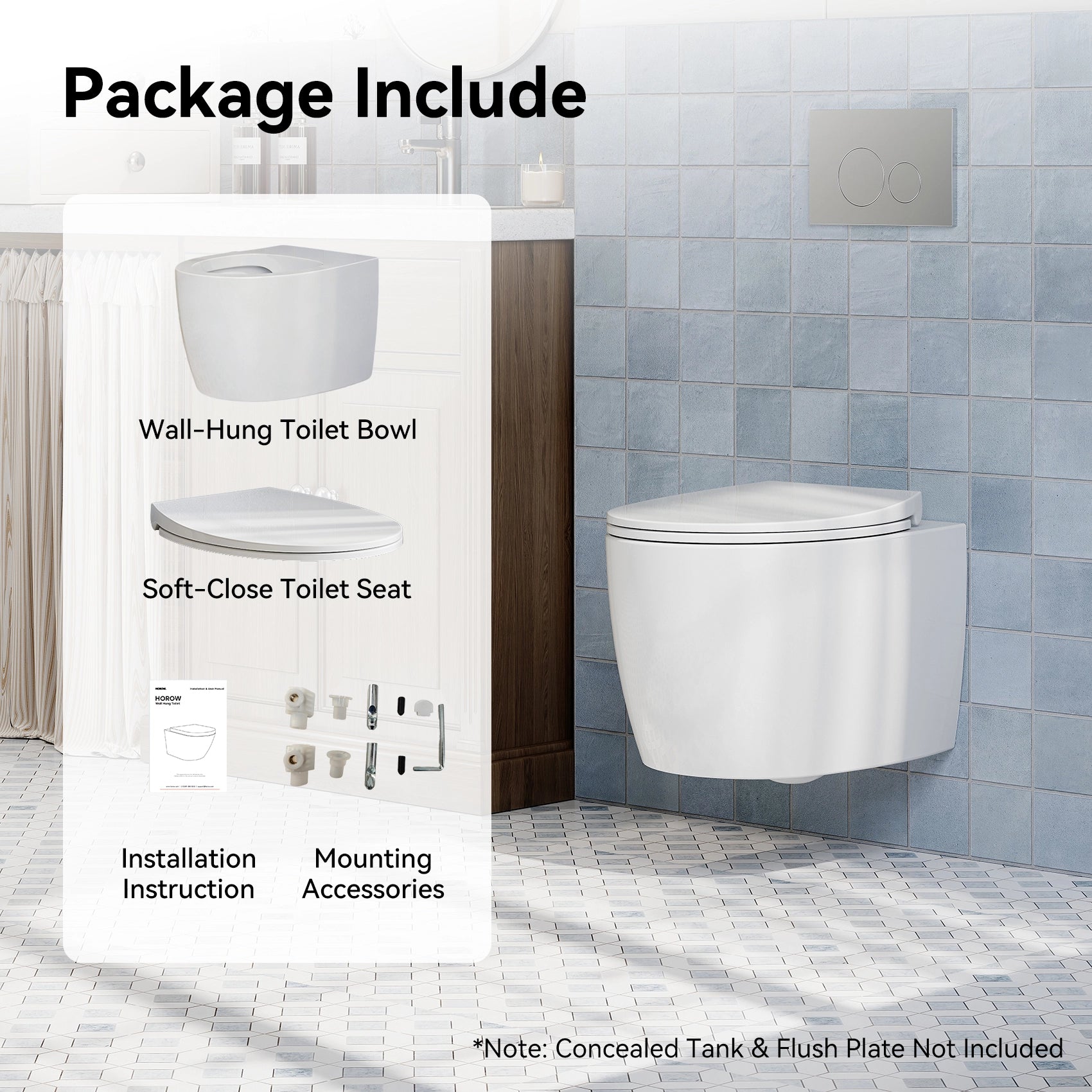 HOROW TG04W Wall-Hung Toilet – Hygienic Dual Flush Modern Design